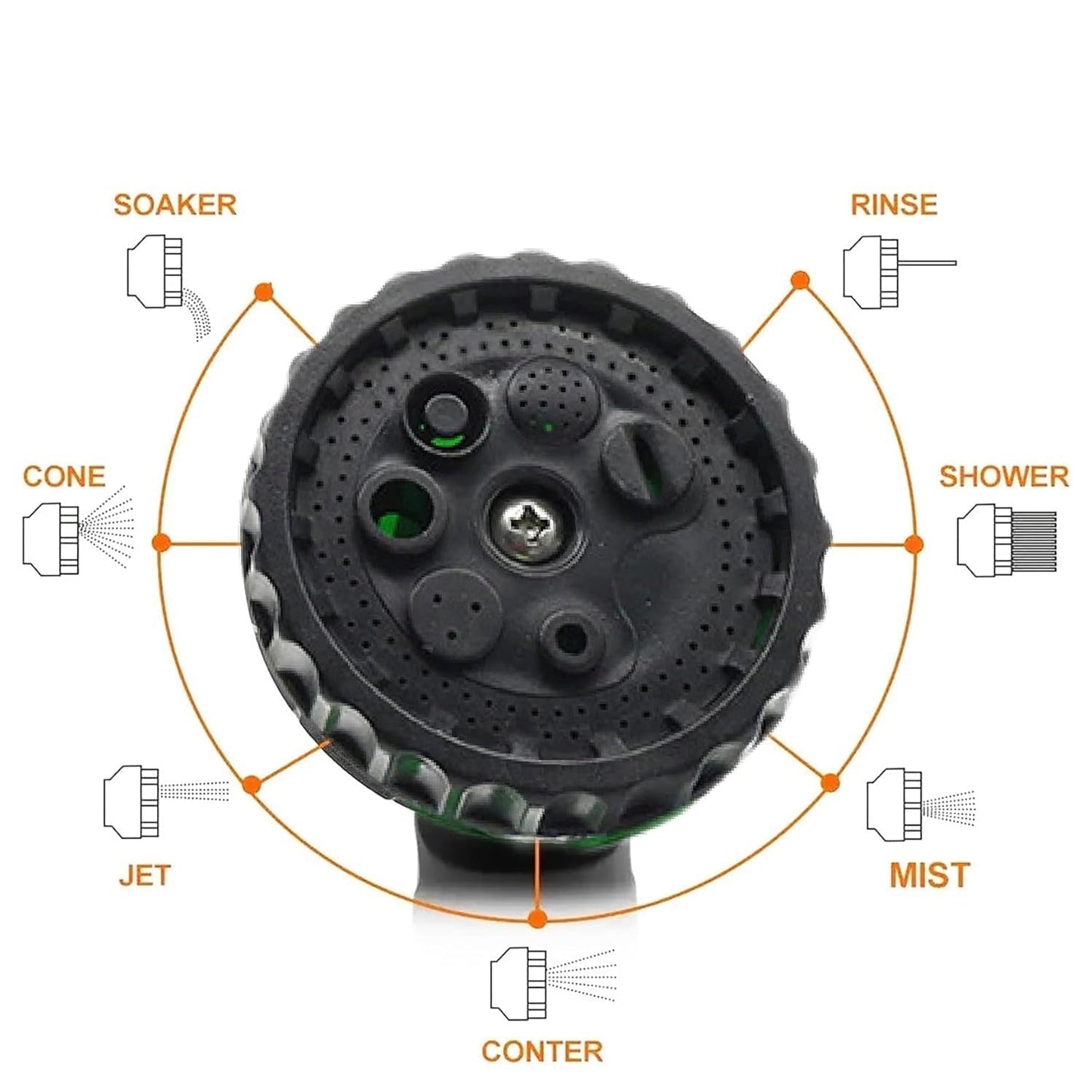 Multi-Pattern Garden Hose Spray Nozzle (1 Pc)
