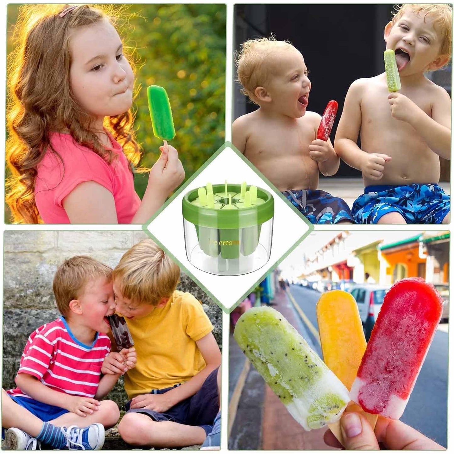 Plastic Ice Candy Maker 8 Mold Set