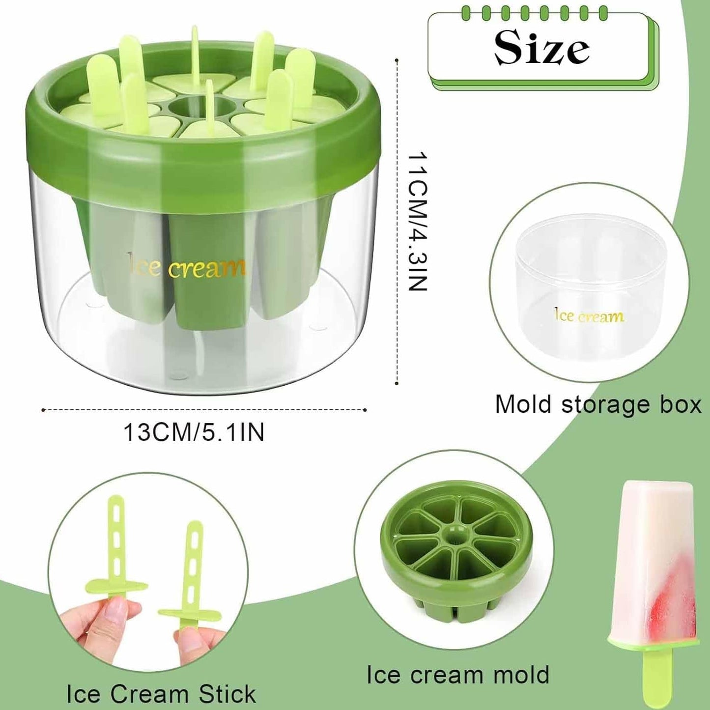 Plastic Ice Candy Maker 8 Mold Set