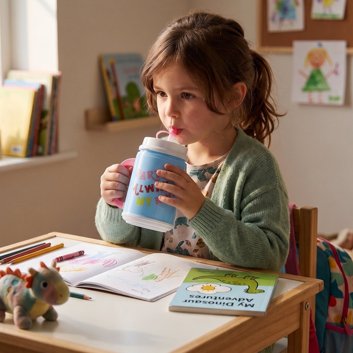 Big Plastic Insulated Mug With Straw 1 Pc 709 ML