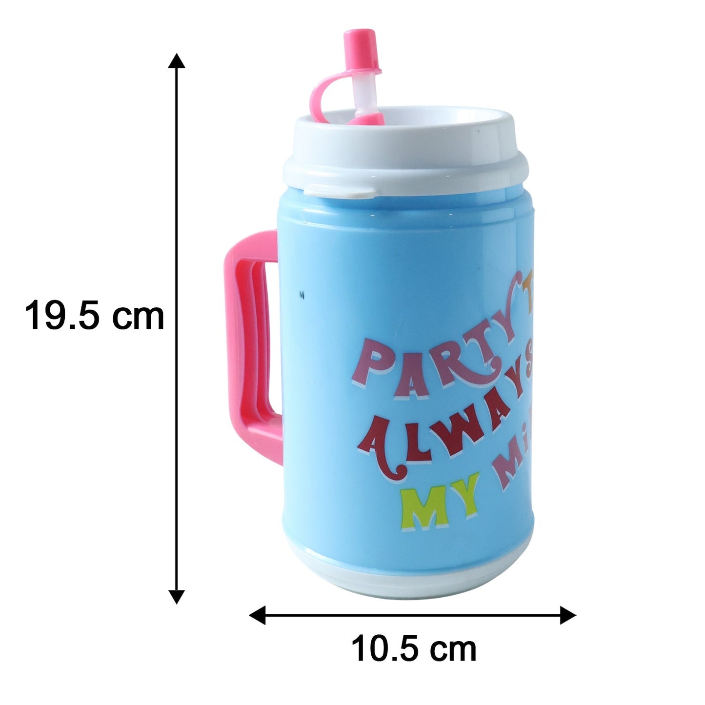 Big Plastic Insulated Mug With Straw 1 Pc 709 ML