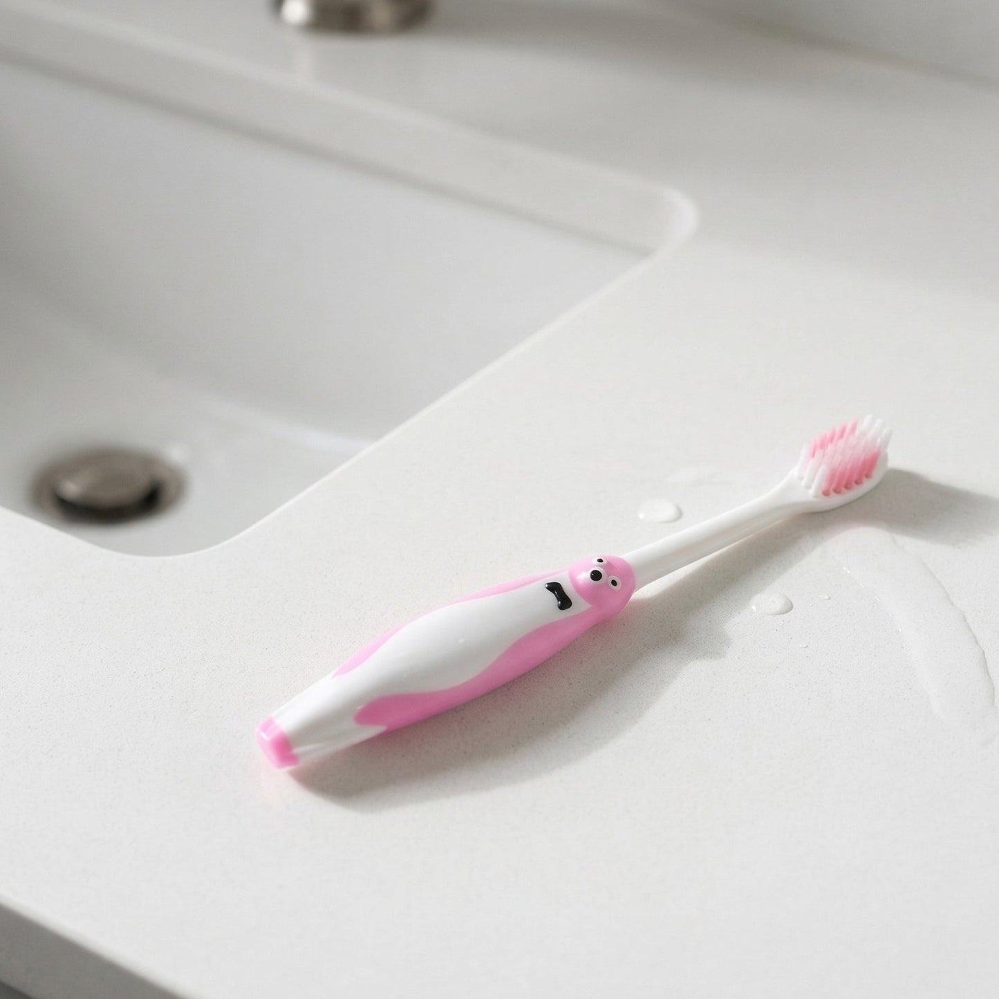 Kids Cartoon Toothbrush with Airplane Toy (2 Pc Set)