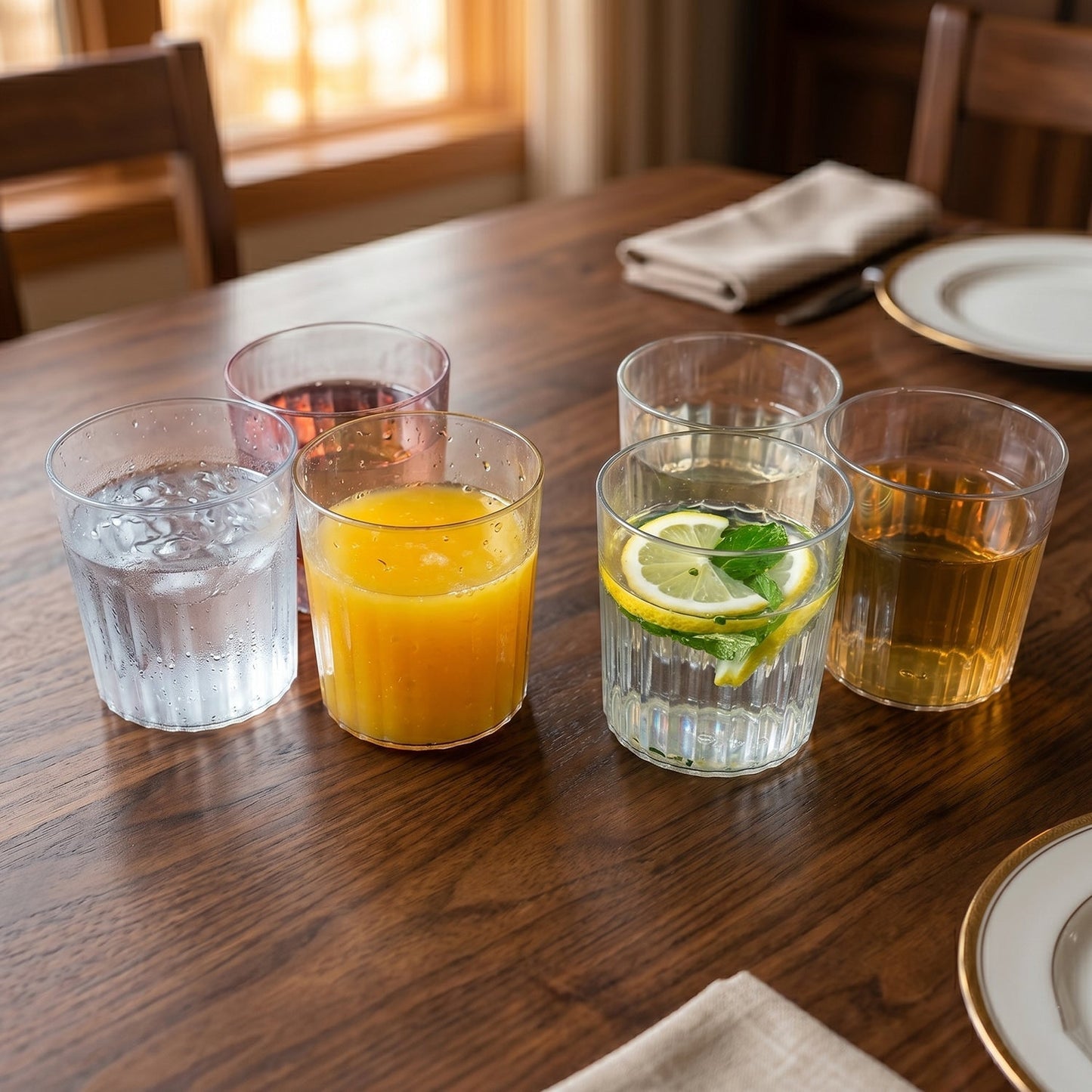 Premium Transparent Drinking Glass Set (6 Pc Set, 300 ML Approx)