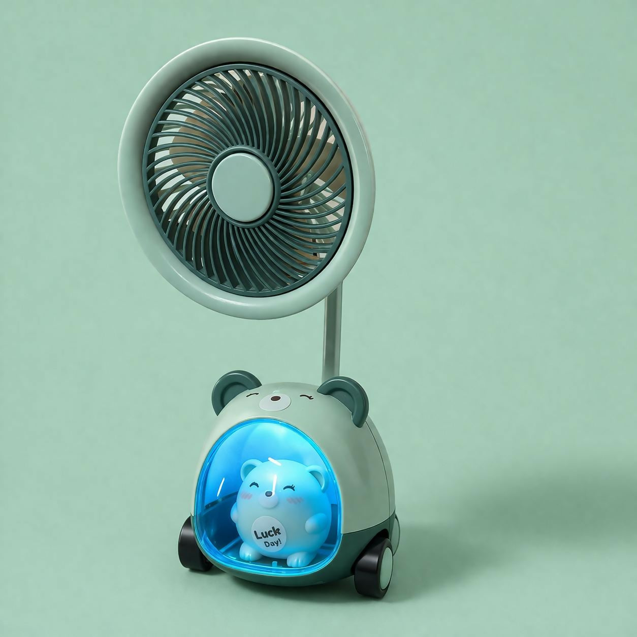 Kids Desk Fan with Pen Stand Sharpener & Night Light
