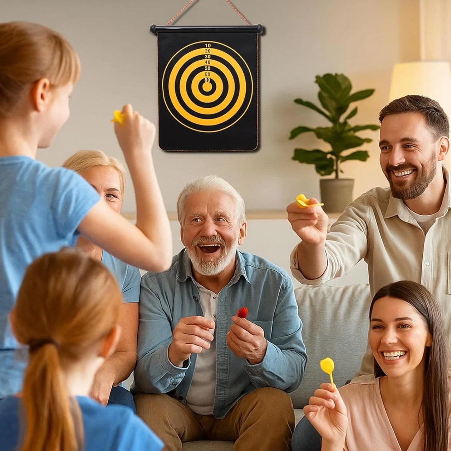 Magnetic Roll-Up Dartboard Game - (12-inch / Set)