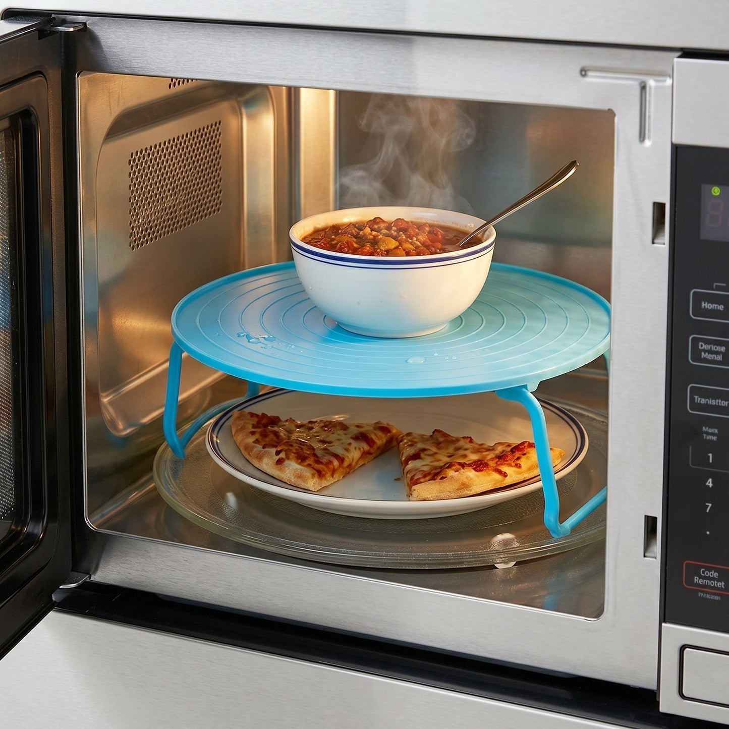 Decorative Non-Slip Plastic Serving Tray with Stand (1 Pc)
