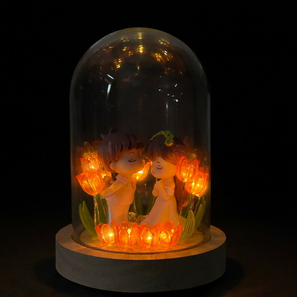 Couple Dome Decorative Lamp for Bedroom, Table & Gift Decor