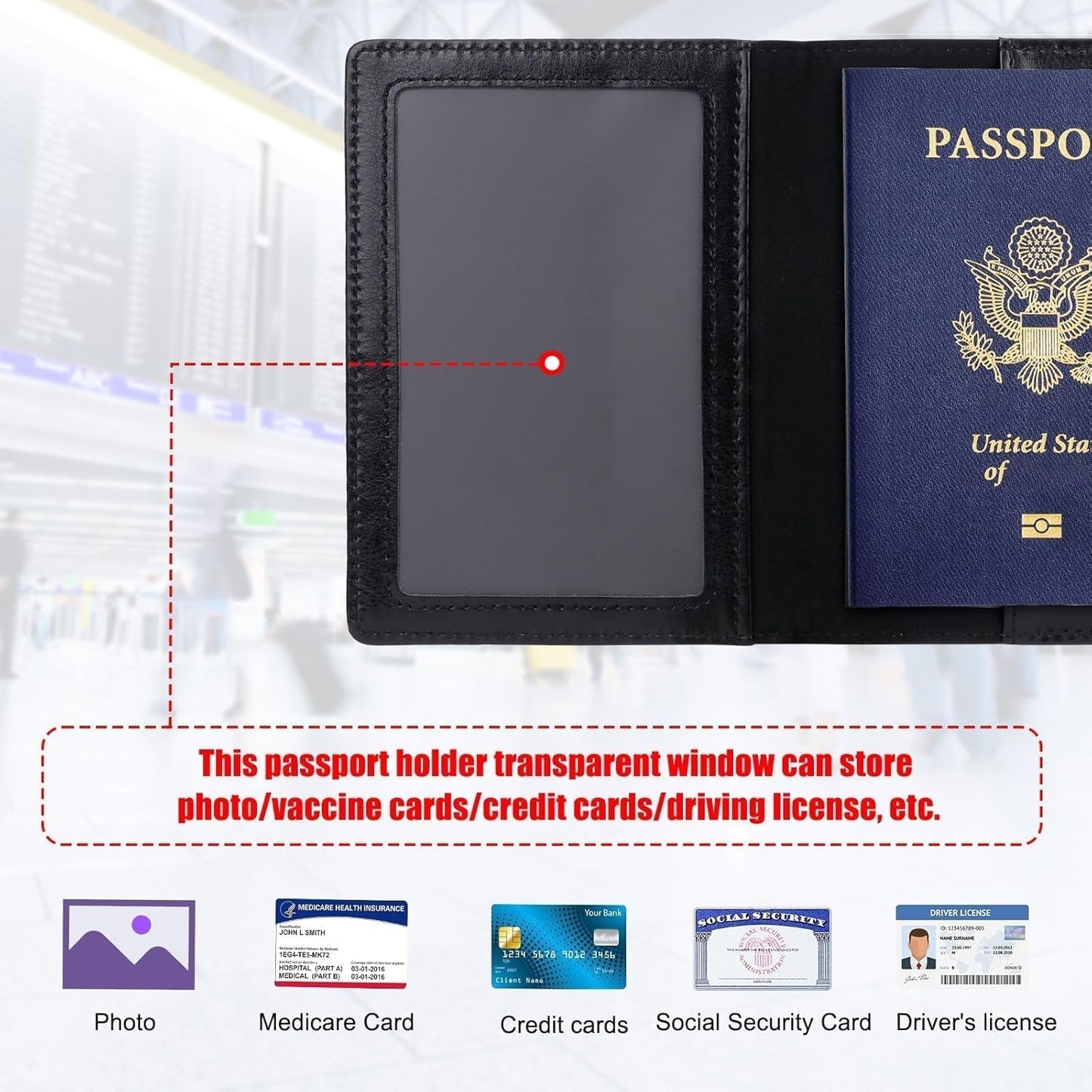 Premium Leatherette Passport Holder Cover (1 Pc)