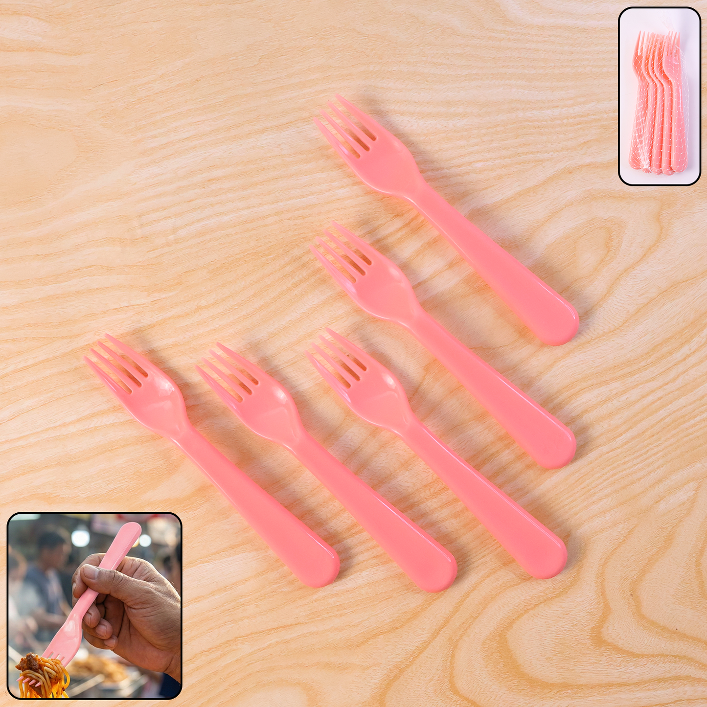 Plastic Fork Spoon, Baby Fork Spoon Dessert Spoon (5pc set)