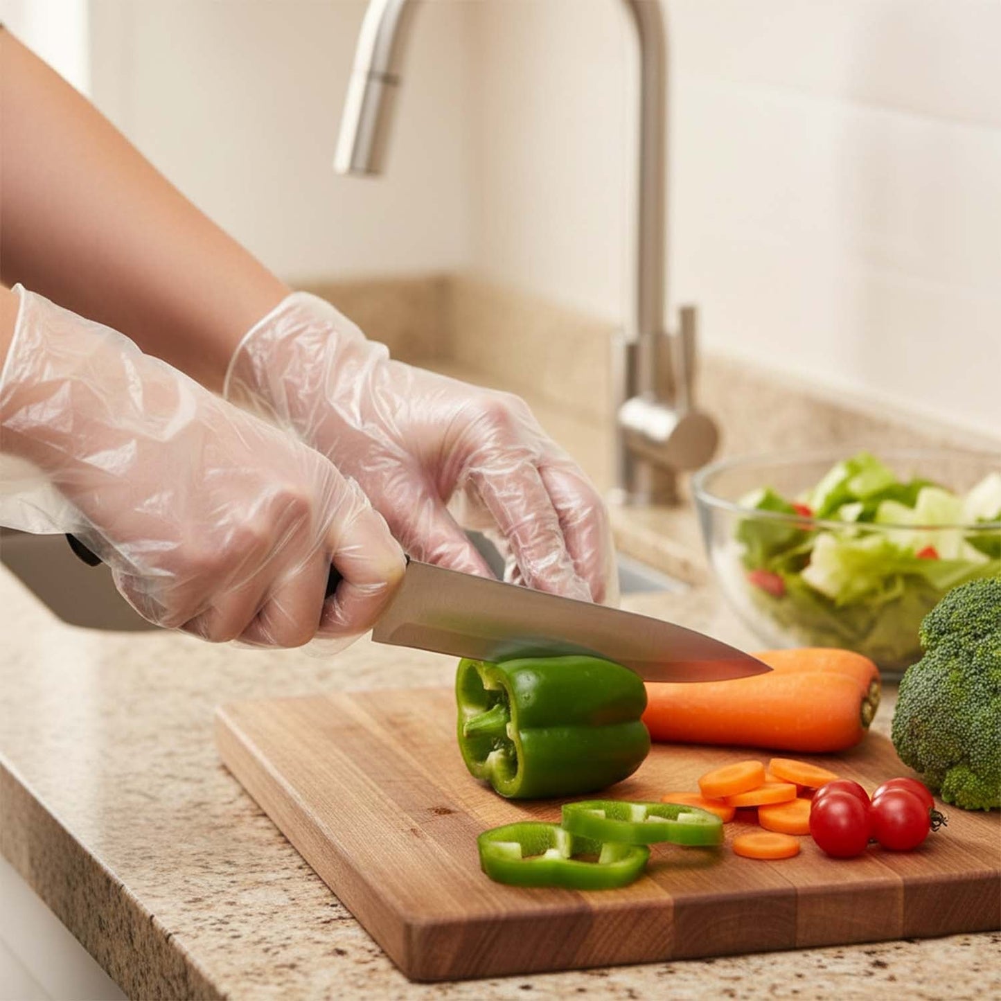 Disposable Medium Plastic Gloves (100 Pc)