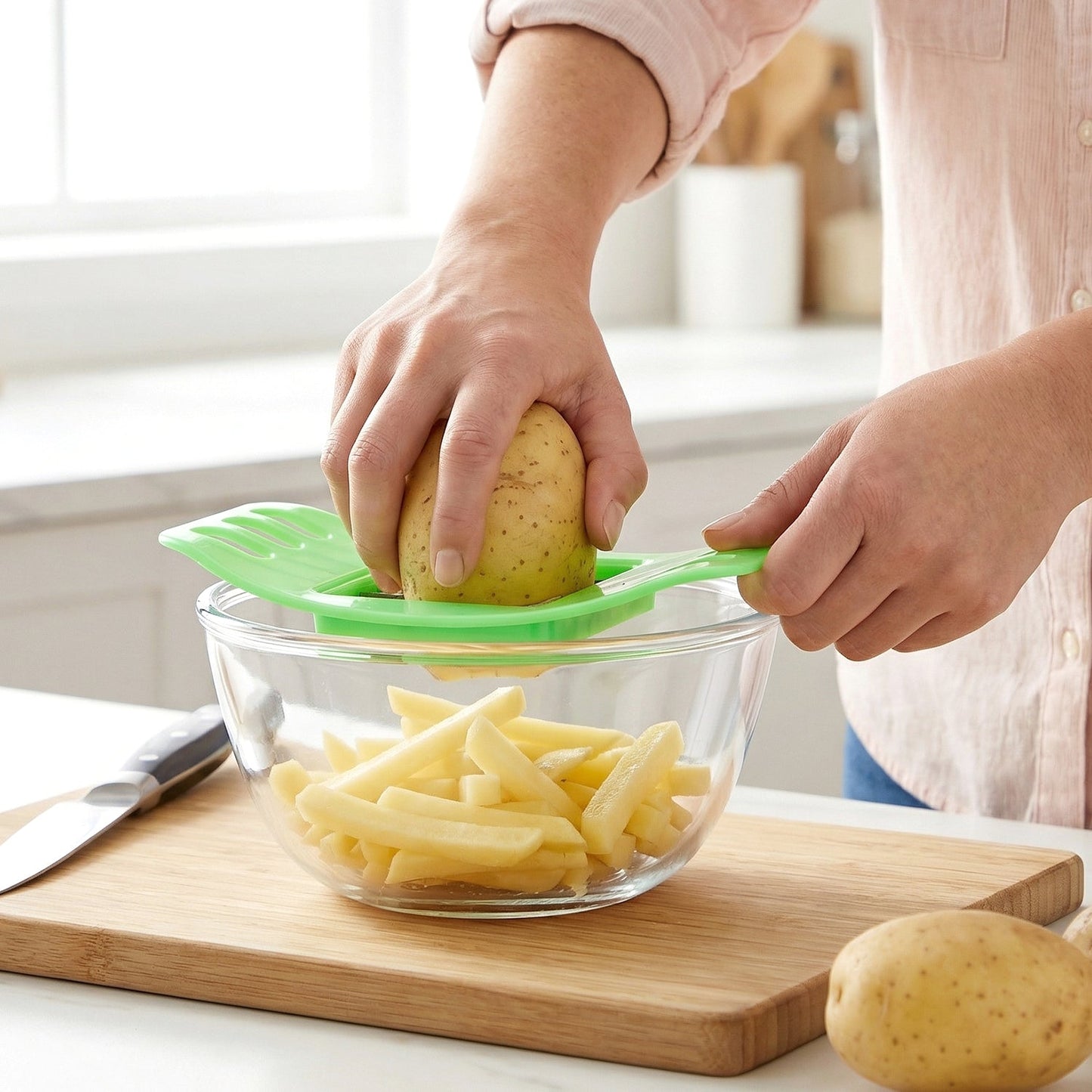 Potato Cutter, Fries Cutter Sweet Potato Fries Cutter Potatoes Cutter or Potato Slicer Cutter For French Fry (1Pc)
