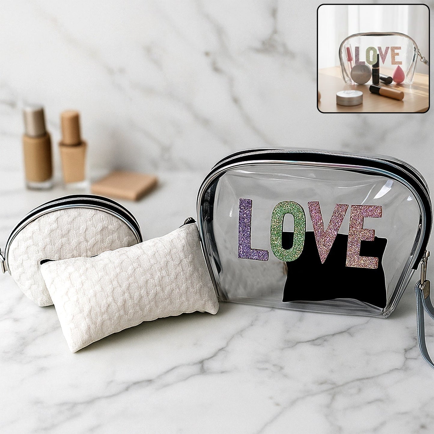 3-in-1 Premium Makeup Bag Set