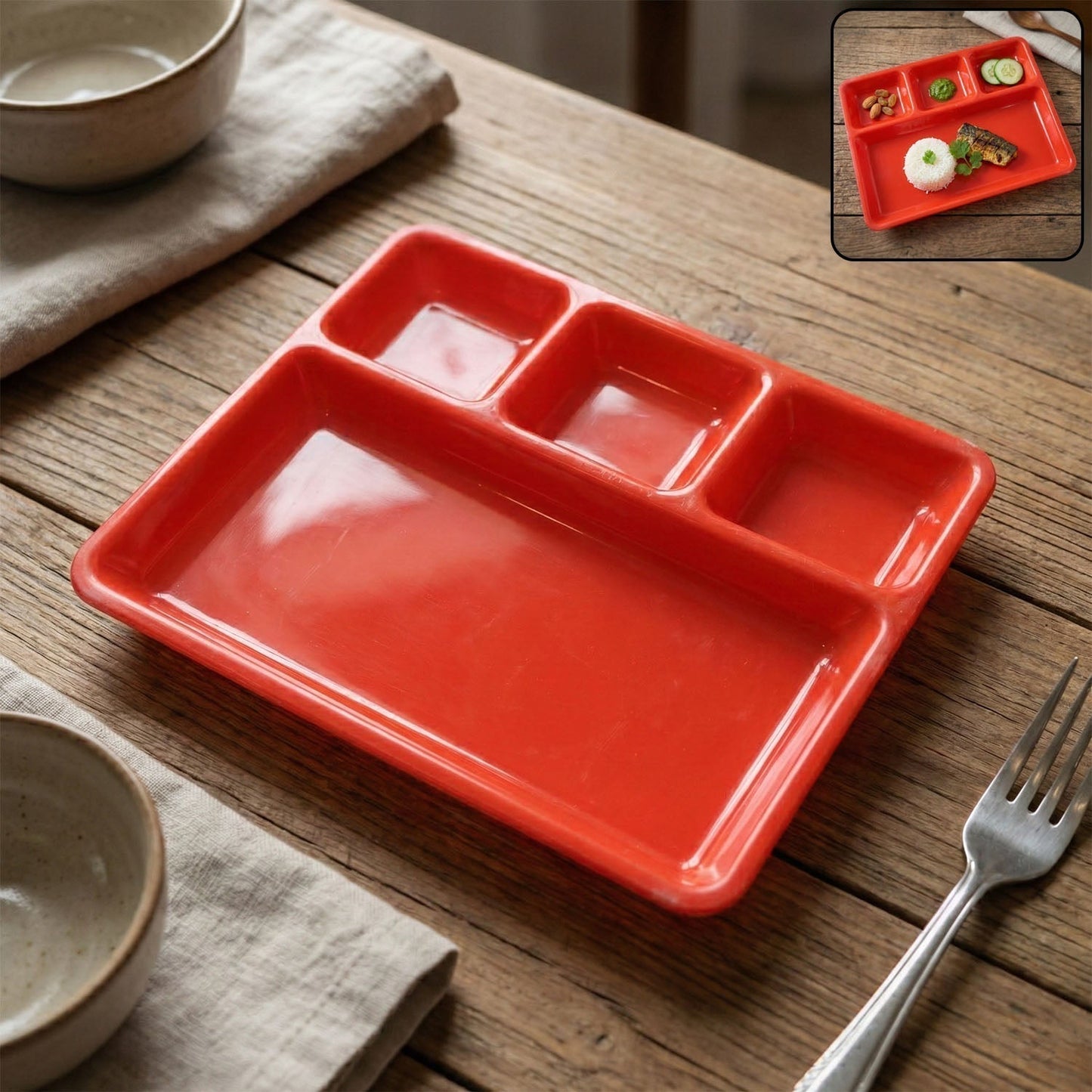 32 ? 25 Cm Multipurpose Compartment Serving Tray (1 Pc)