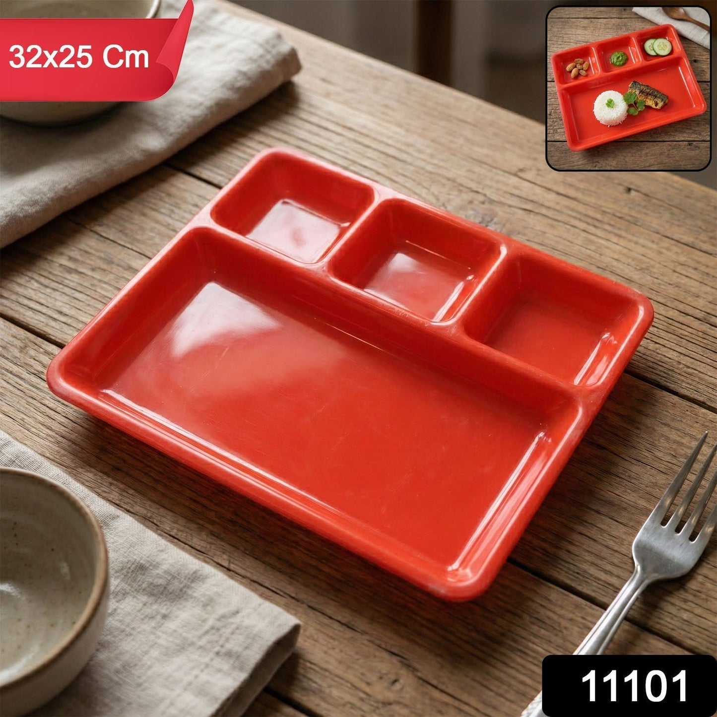 32 ? 25 Cm Multipurpose Compartment Serving Tray (1 Pc)