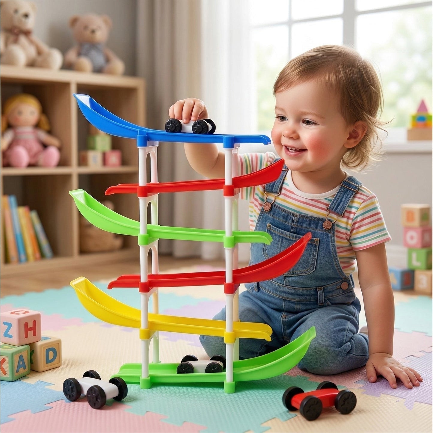 Kids Multi-Level Car Racing Track Toy Set 1 Set