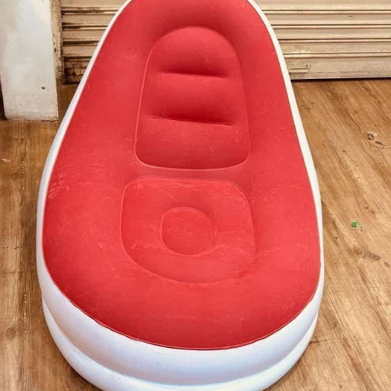 Inflatable Air Sofa Chair with Footrest – Portable Lazy Air Lounge Chair (1 Box)