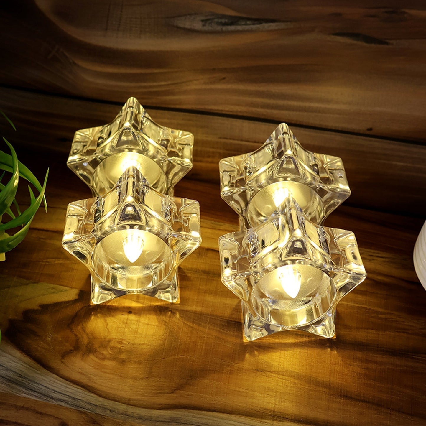 Flameless Star-Shaped LED Candles (6 Pc / Set)