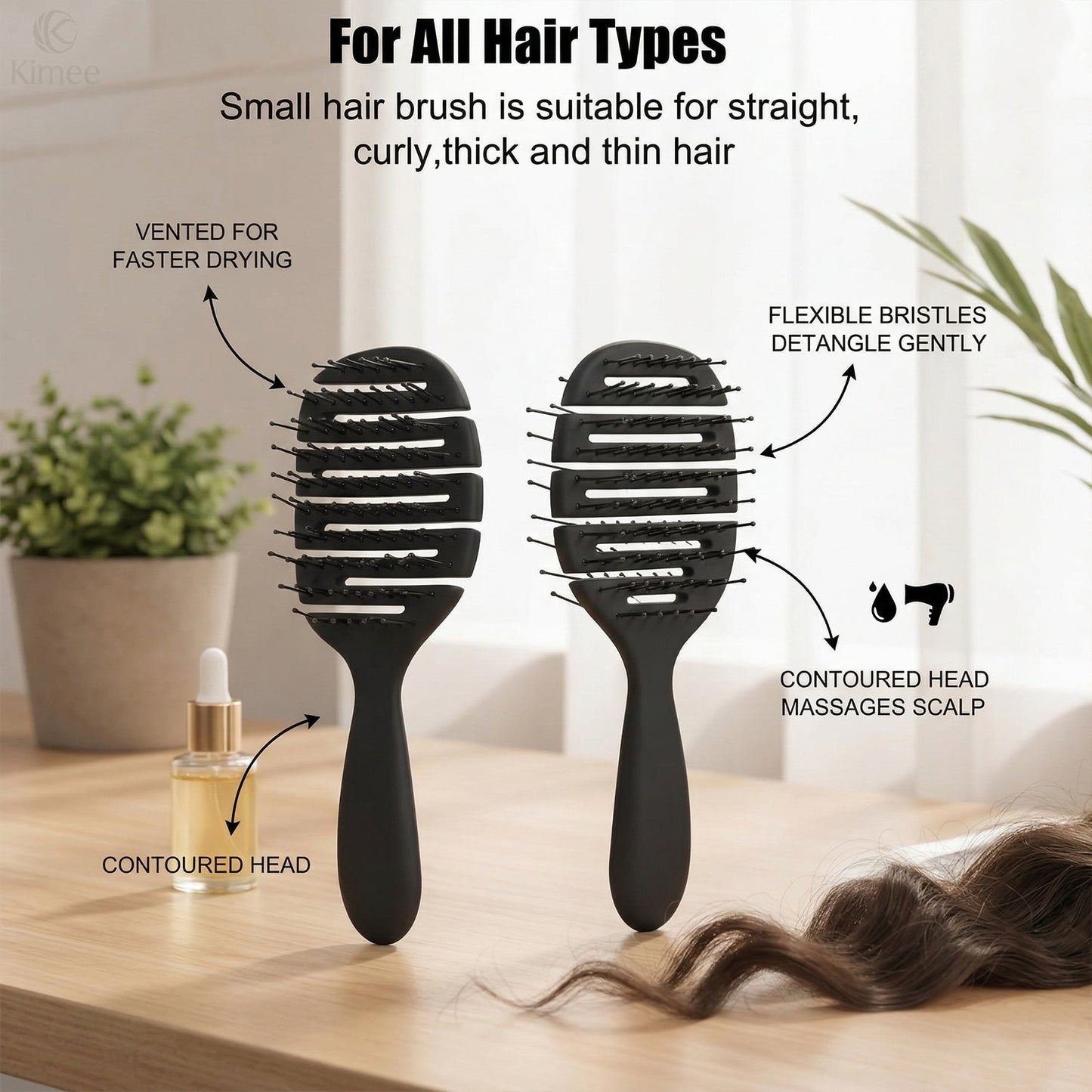 Premium Detangling Hair Styling Hair Brush / Hair Comb with Flexible Vent Design