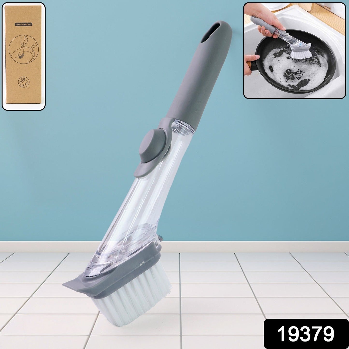 Dish Cleaning Brush with Built-in Liquid Soap Dispenser (1 Pc)