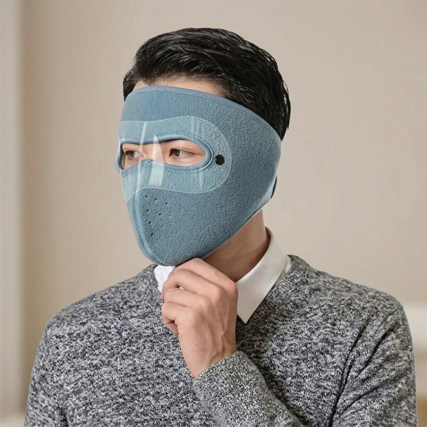 Reusable Anti Fog Face Mask with Eye Shield (1 Pc, Big Size)