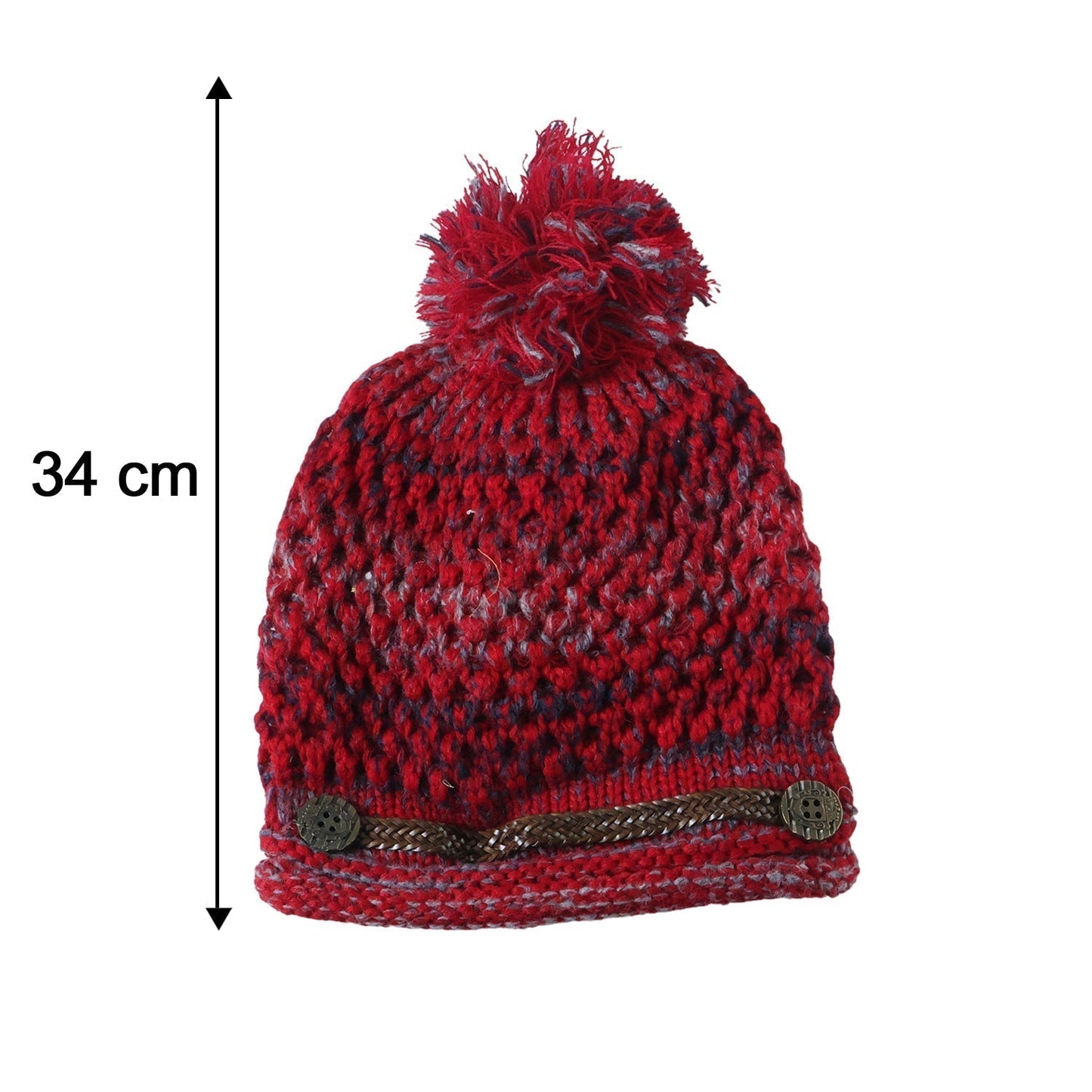 Cute Winter Woolen Knitted Caps for Men & Women (1 Pc, Mix Design)