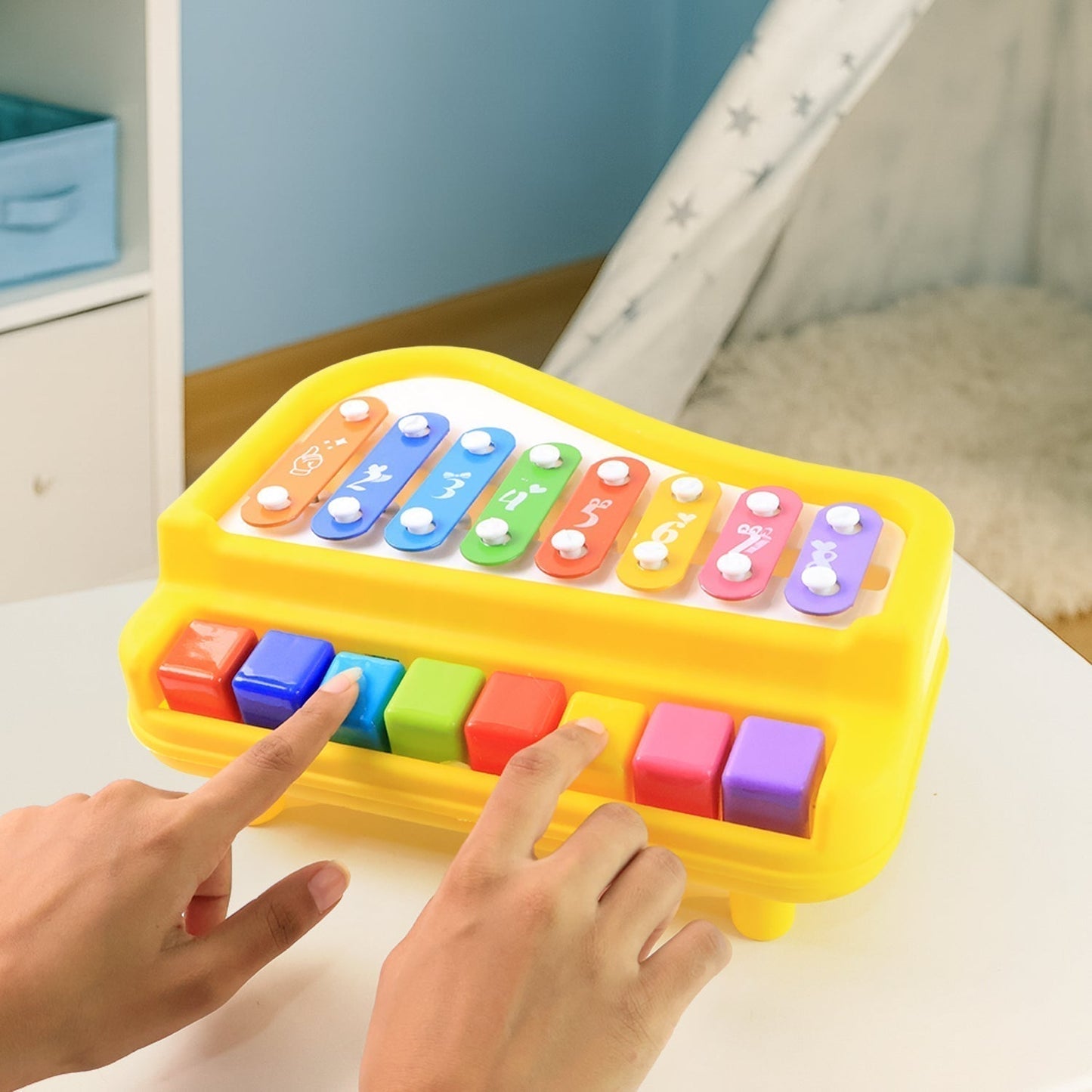 Multi-Function Baby Musical Toy Piano with Xylophone (1 Pc)