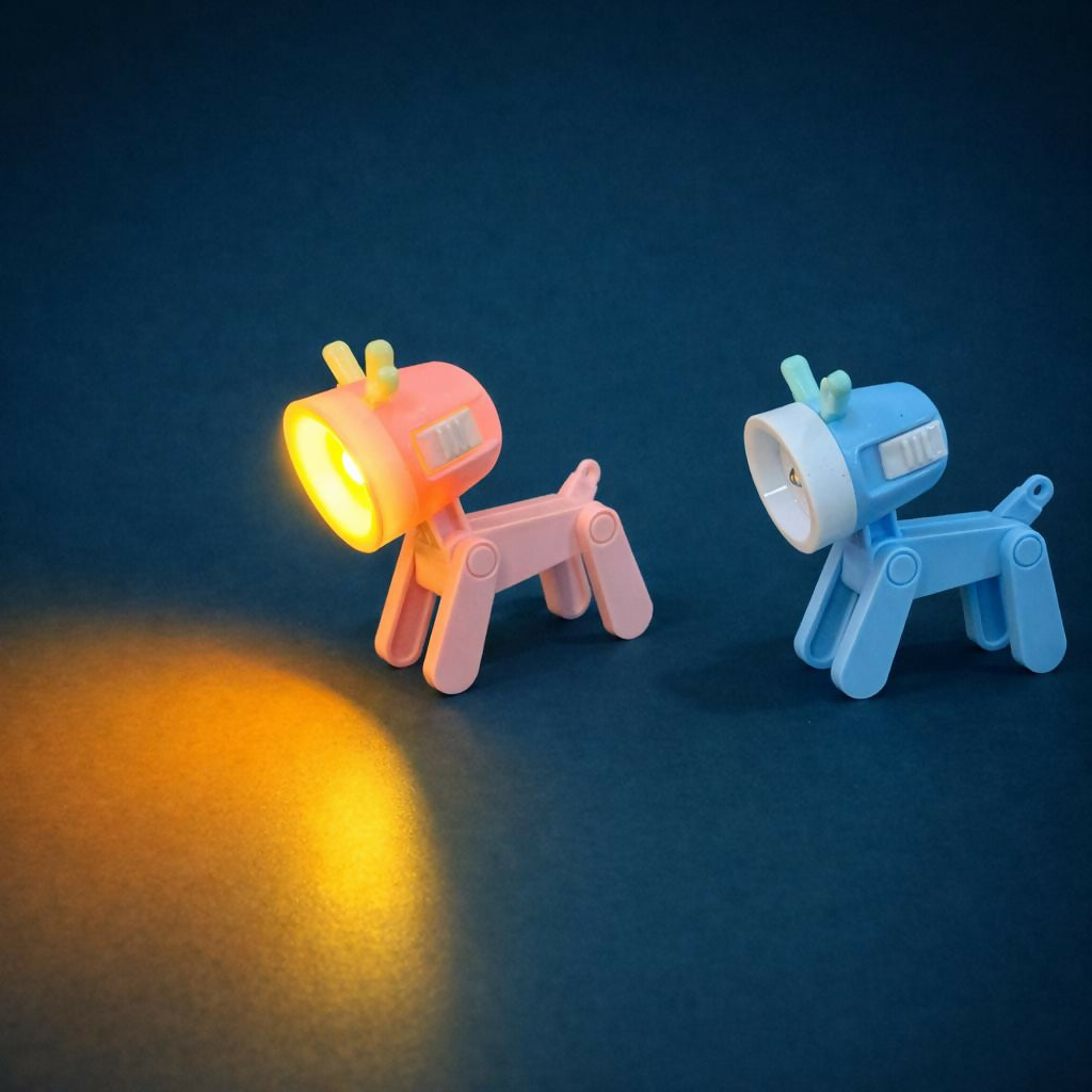 Cute Dog LED Mini Flashlight Toy for Kids Portable Torch Light(Color may vary)