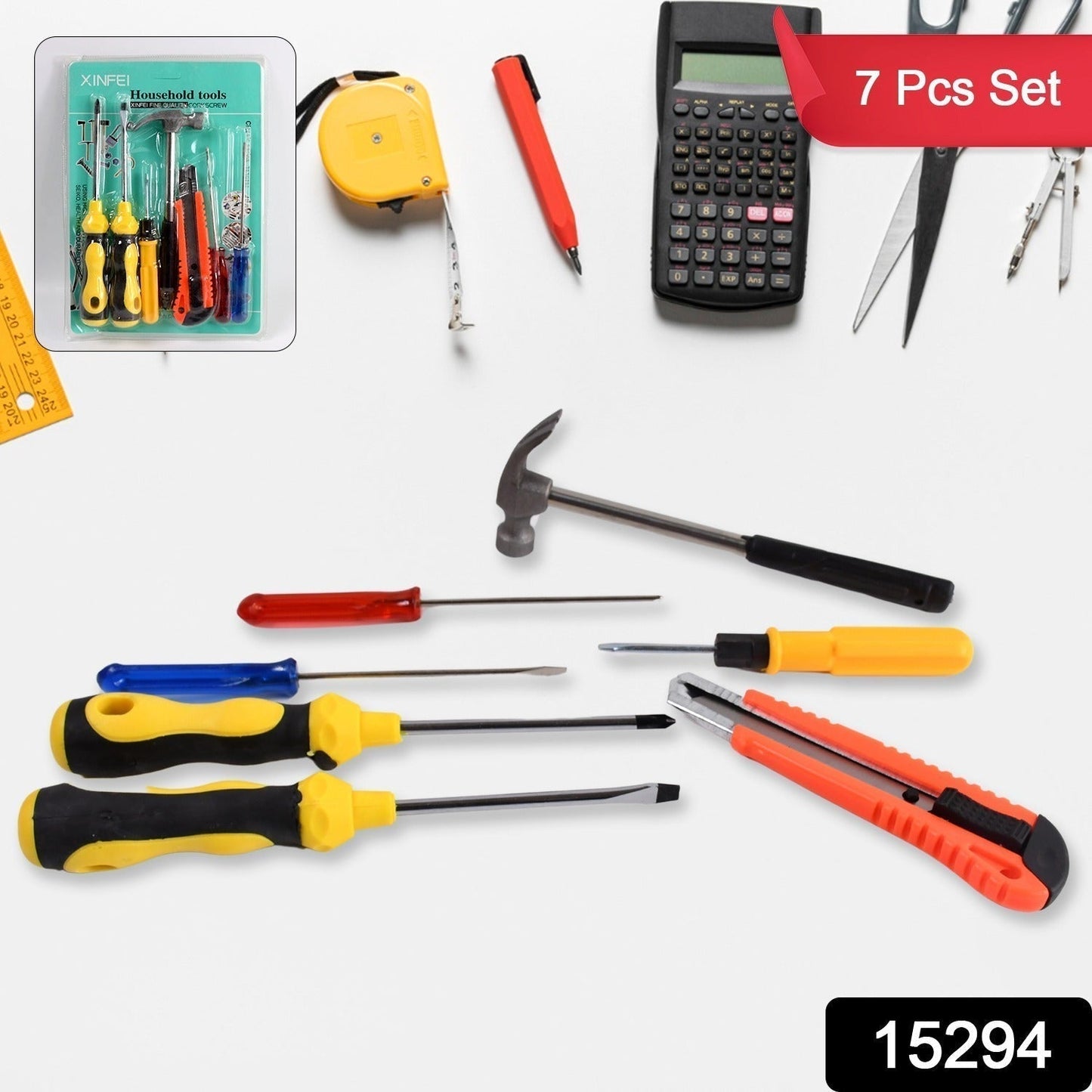 7-Pcs Hand Tool Kit with Magnetic Wristband for Screws & Bolts