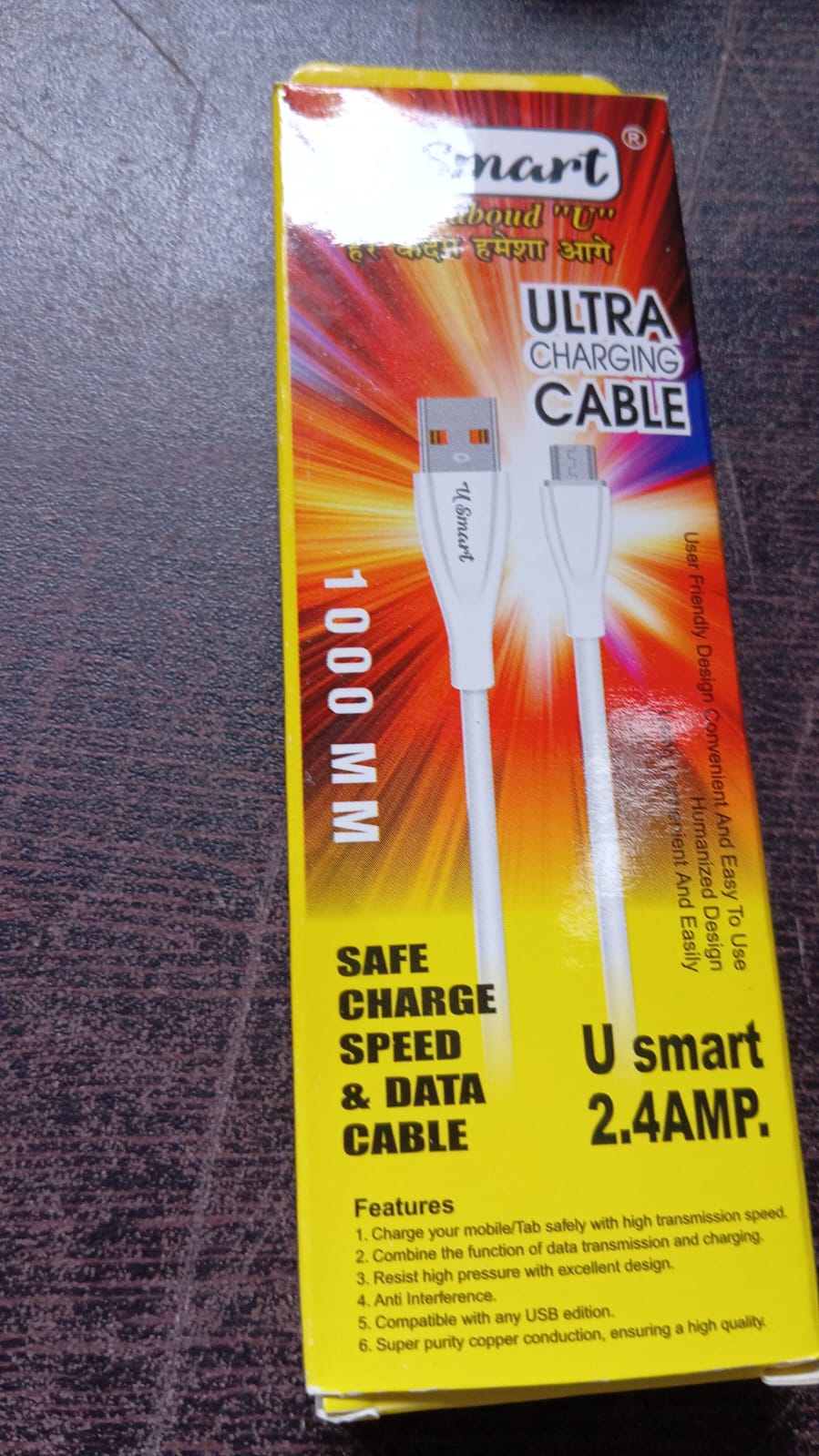 Fast Charging For Android & Data Transfer, Long Micro Cable (1000 Mm)