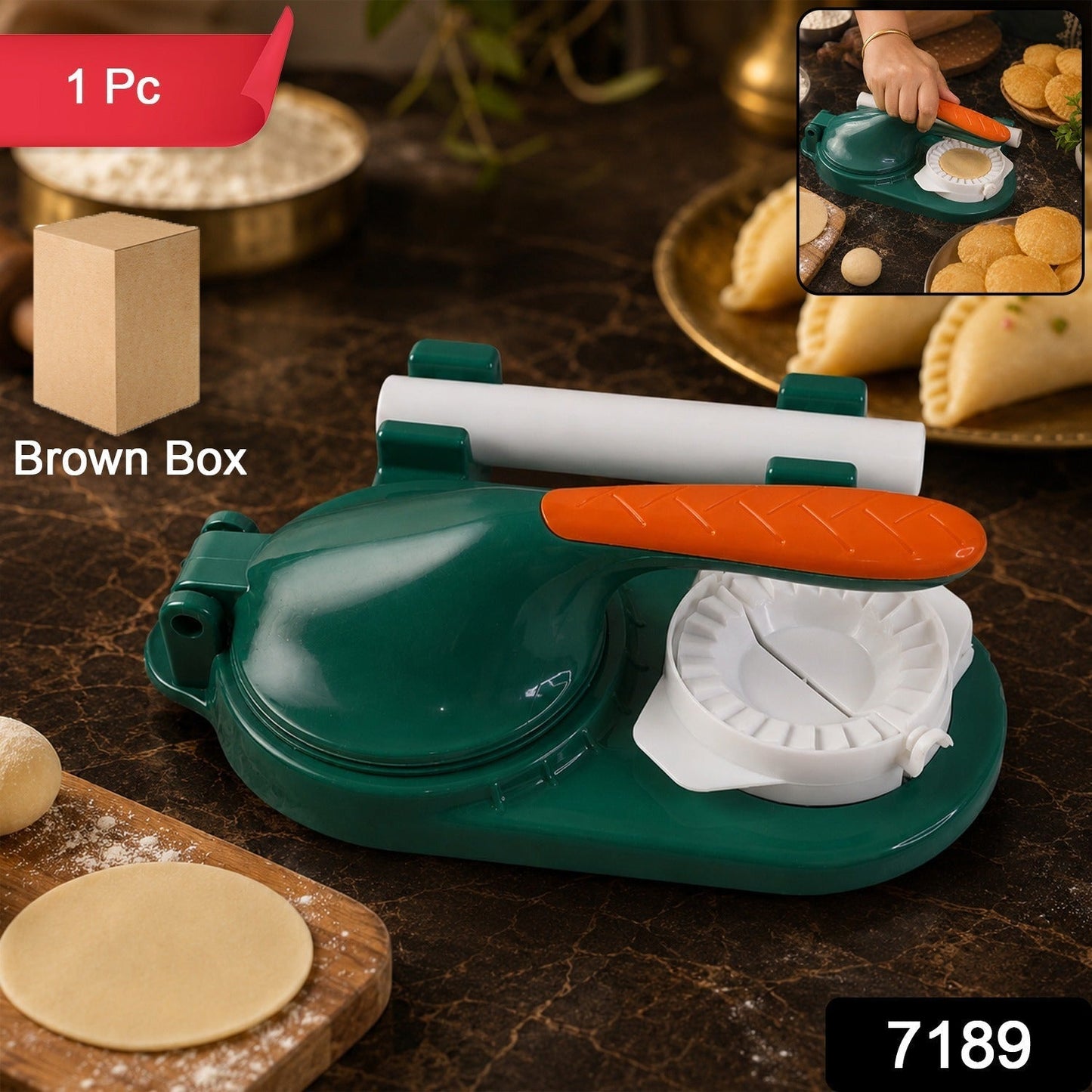 Mini Puri Press Dumpling Machine for Gujiya, Momos & Dough Pressing (1 Pc)