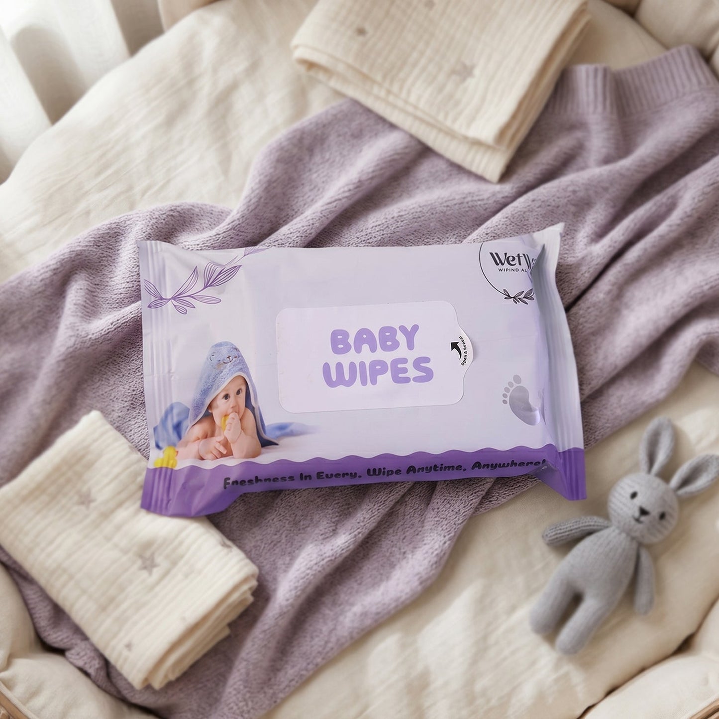 Travel Fresh Baby Wet Wipes Pack Gentle Soft Cleansing for Babies (1 Pack)