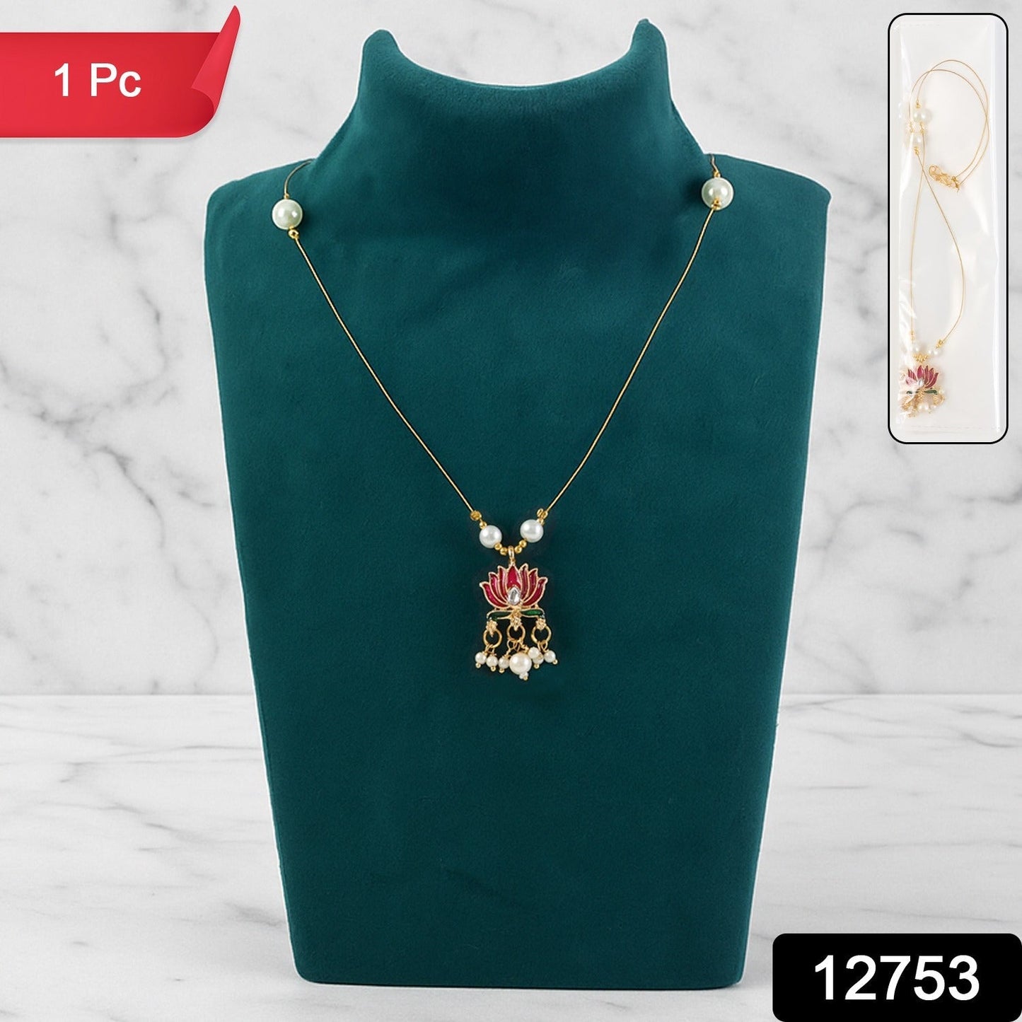 Traditional Lotus Motif Pendant Chain (1 Pc)