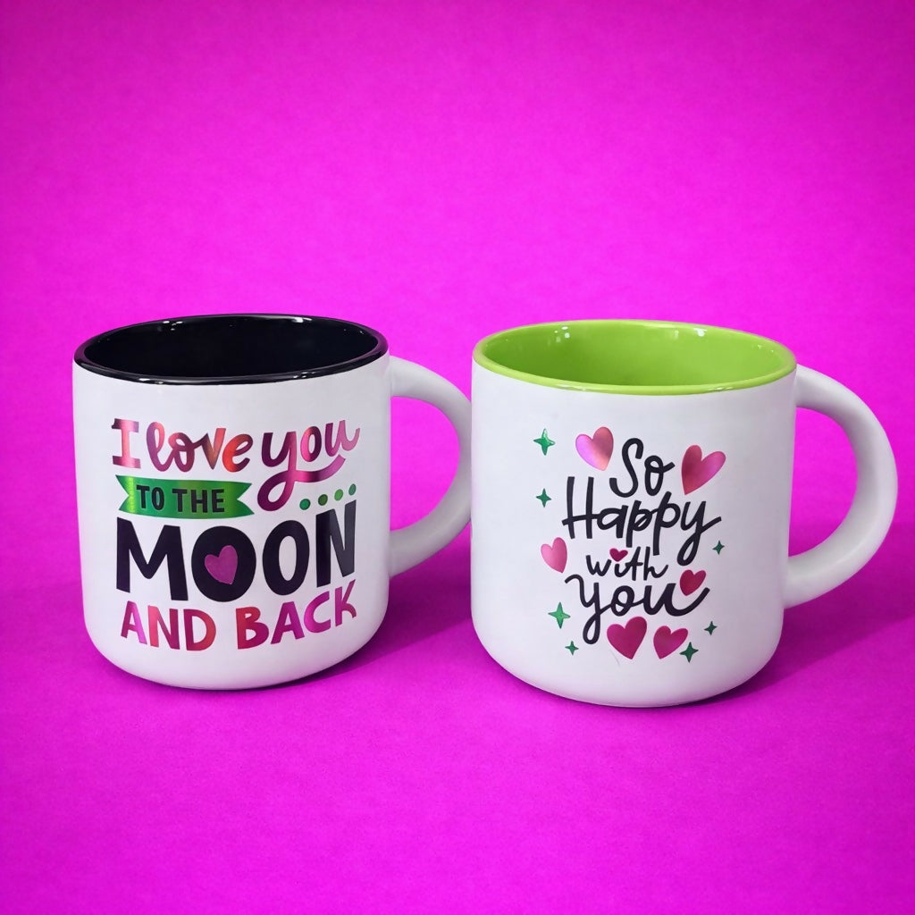 Printed Ceramic Coffee Mug with Gift Box Love Theme Cup