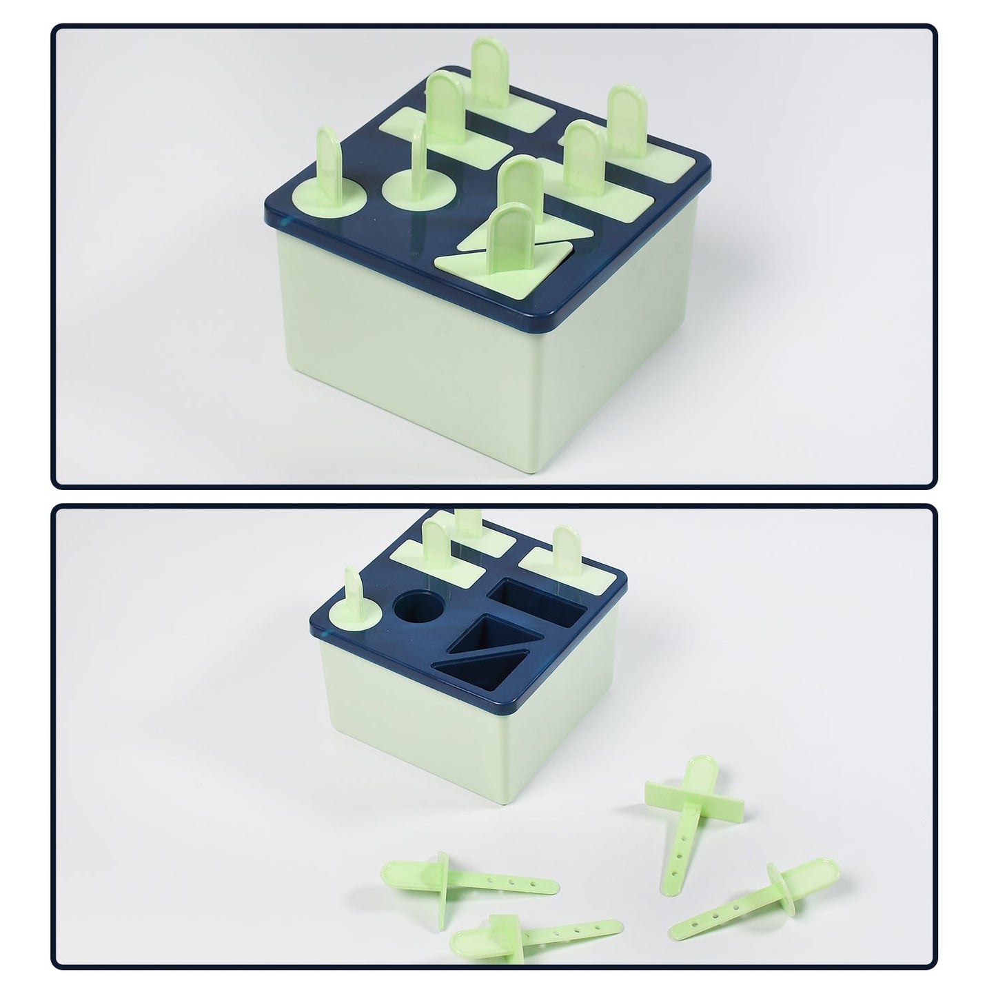 Plastic Kulfi Mold, Kulfi Molds 8 pcs Tray Ice Cream Mold Reusable Frozen Kulfi Maker sicle Sticks Lolly Ice sicle Candy Mold for Children