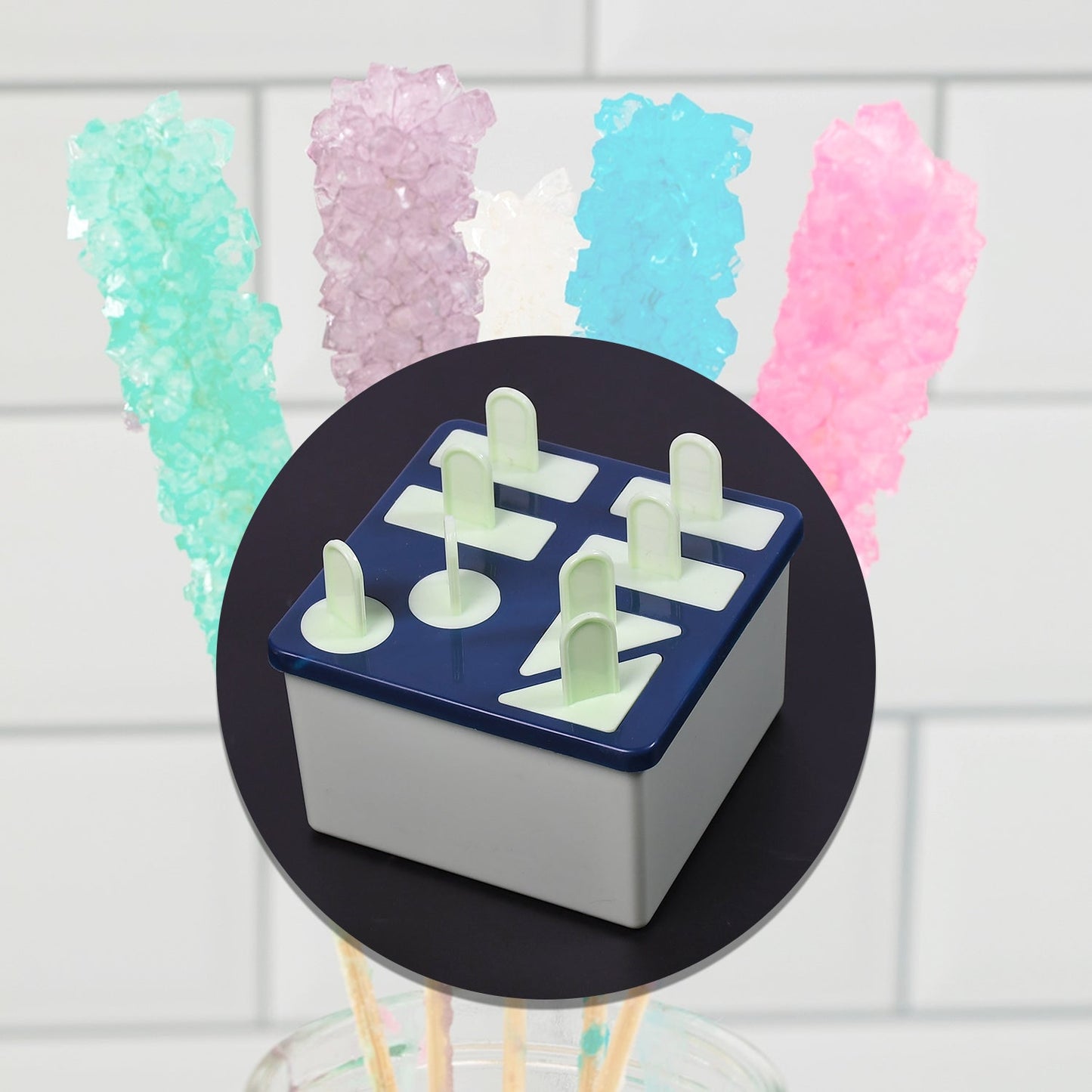 Plastic Kulfi Mold, Kulfi Molds 8 pcs Tray Ice Cream Mold Reusable Frozen Kulfi Maker sicle Sticks Lolly Ice sicle Candy Mold for Children