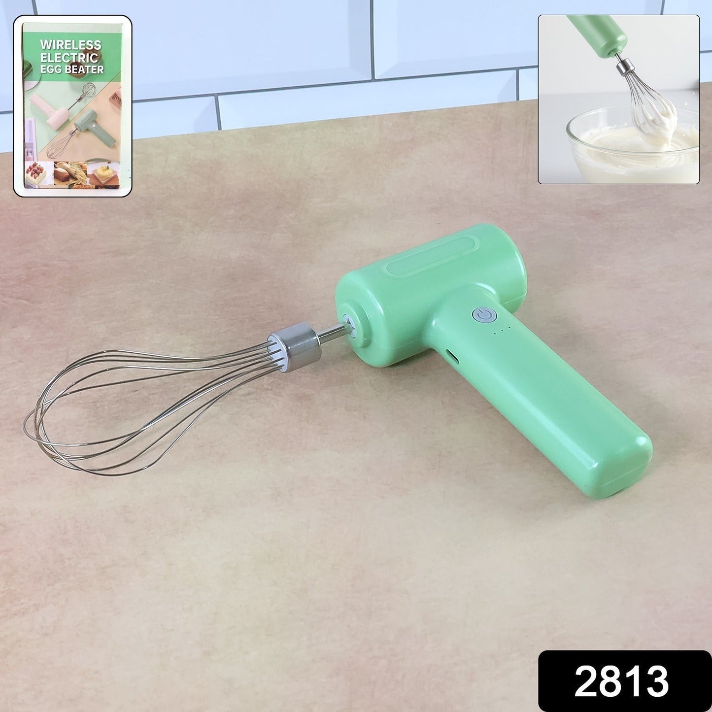Cordless Electric Whisk & Egg Beater - (1 Pc)