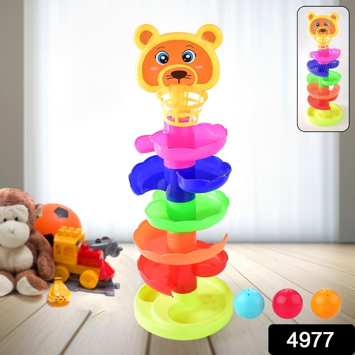 5 Layer Ball Drop and Roll Swirling Tower Educational Toy (1 Pc)
