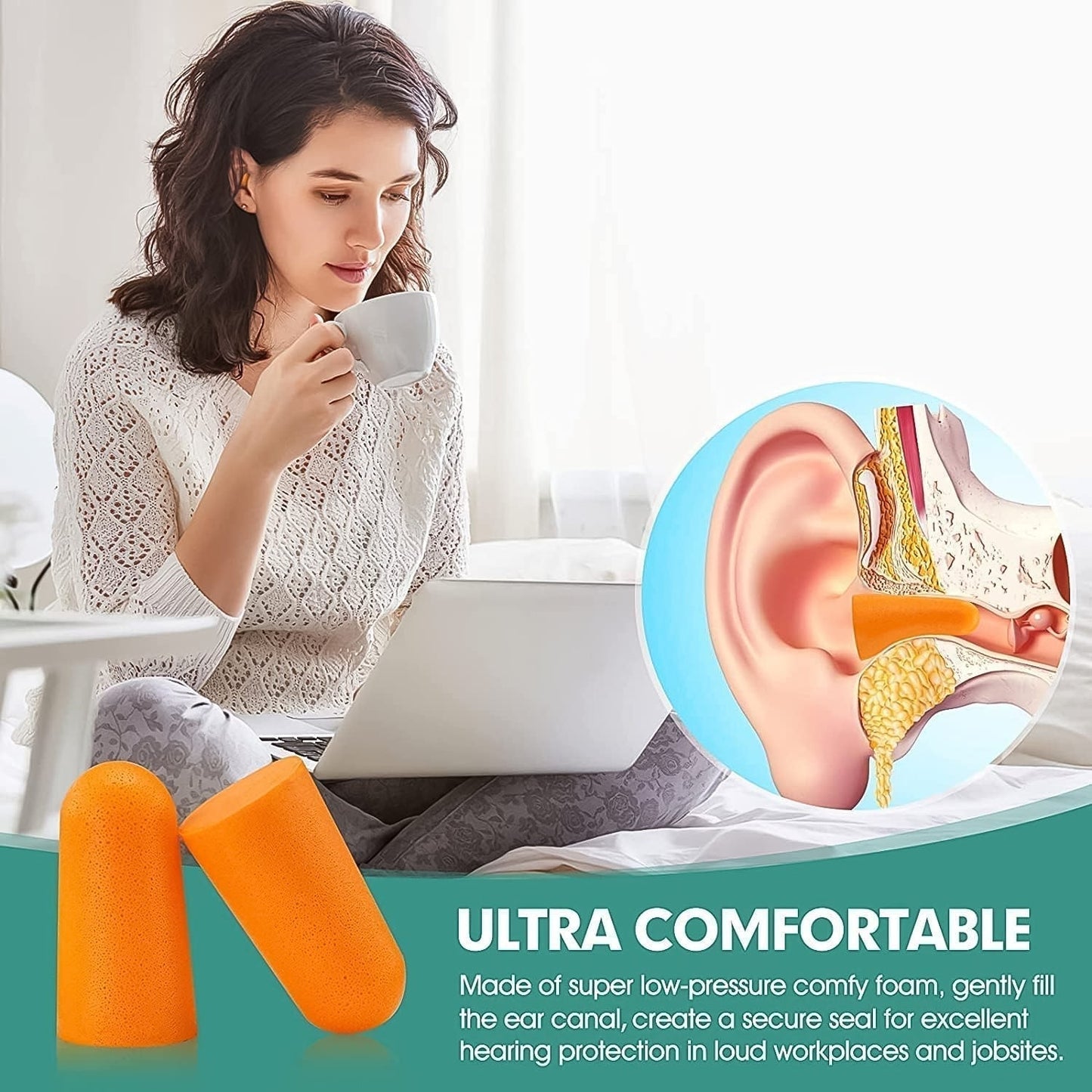Reusable Noise Reduction Foam Ear Plugs (2 Pair Set)