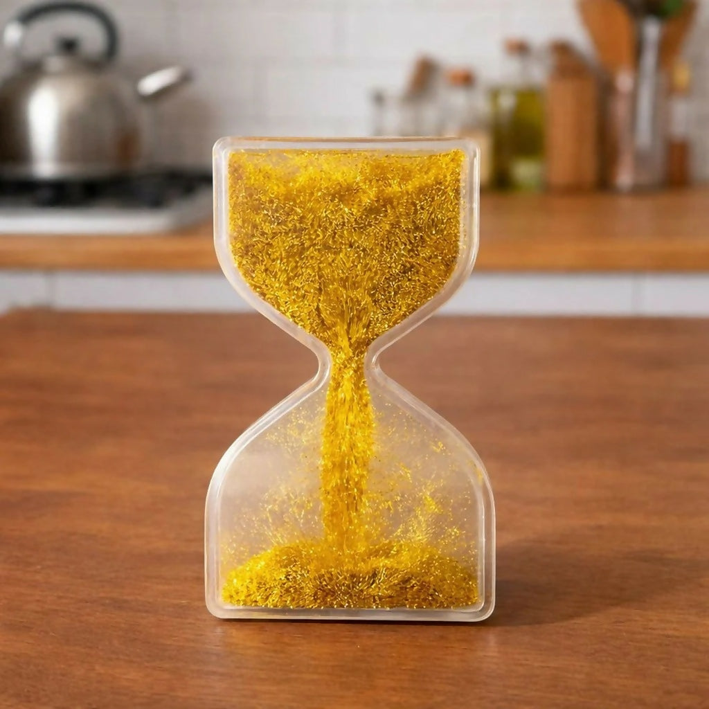 Golden Glitter Liquid Hourglass Timer Desk Toy for Kids & Adults