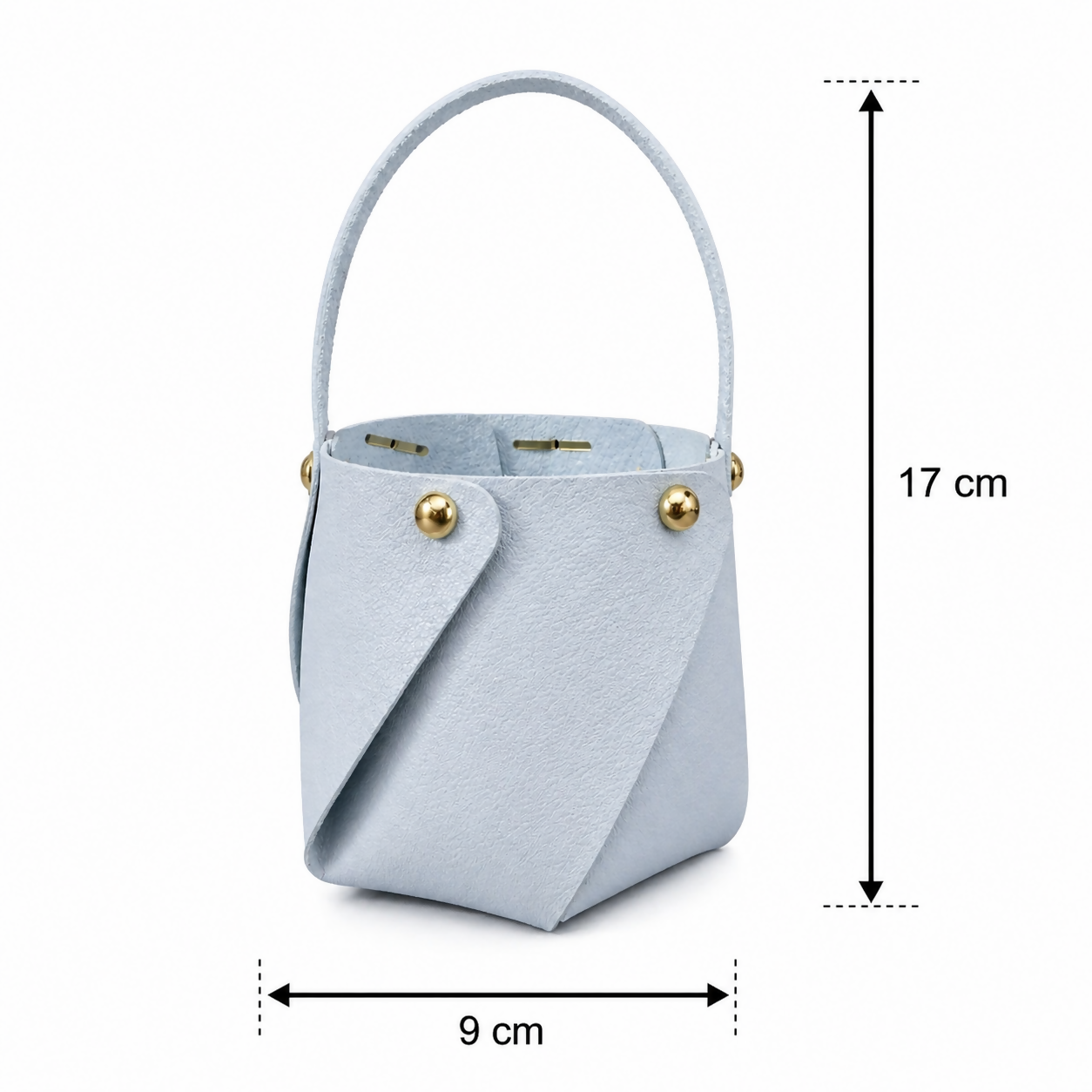 Light Blue Mini Handheld Storage Basket Organizer with Handle
