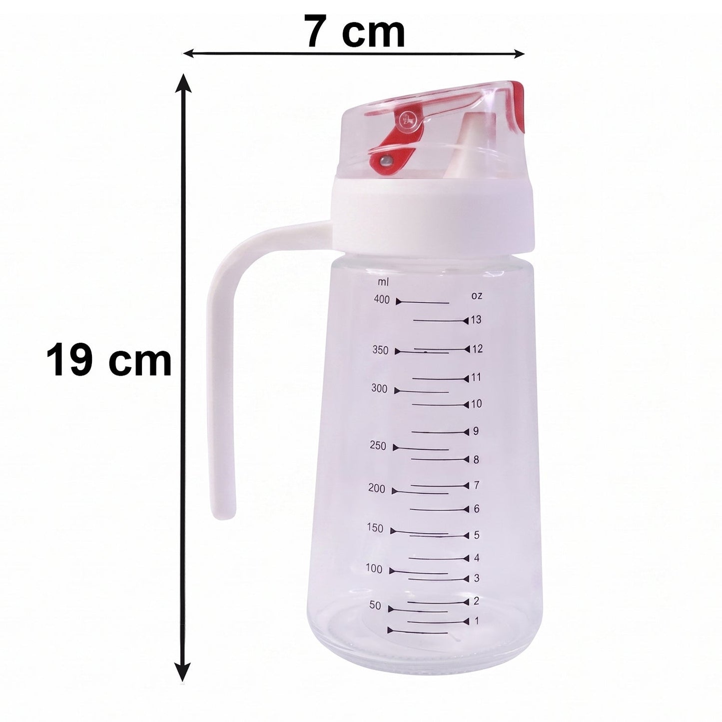 Glass Oil Dispenser Bottle with Auto-Flip Cap & Side Handle (500 ml / 1 Pc)