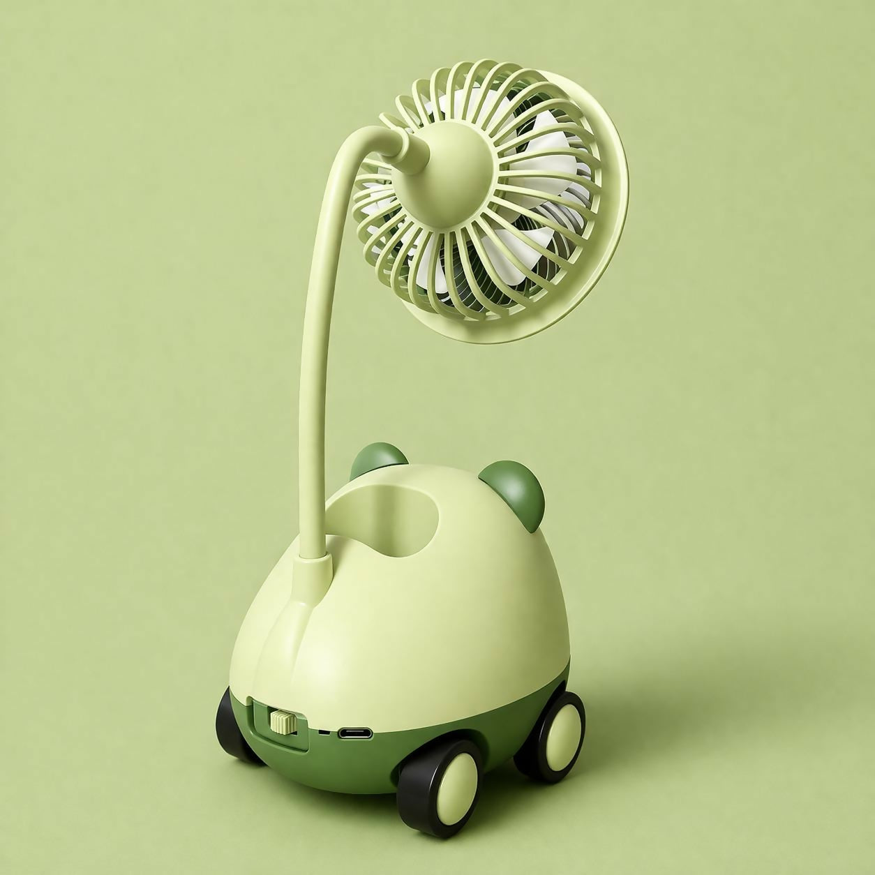 Kids Desk Fan with Pen Stand & Sharpener Lamp Organizer