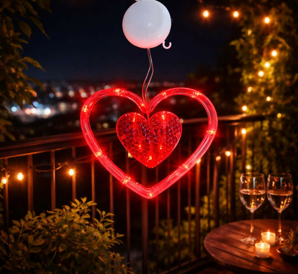 Heart Shape LED Hanging Decorative Light for Balcony, Bedroom & Home Decor