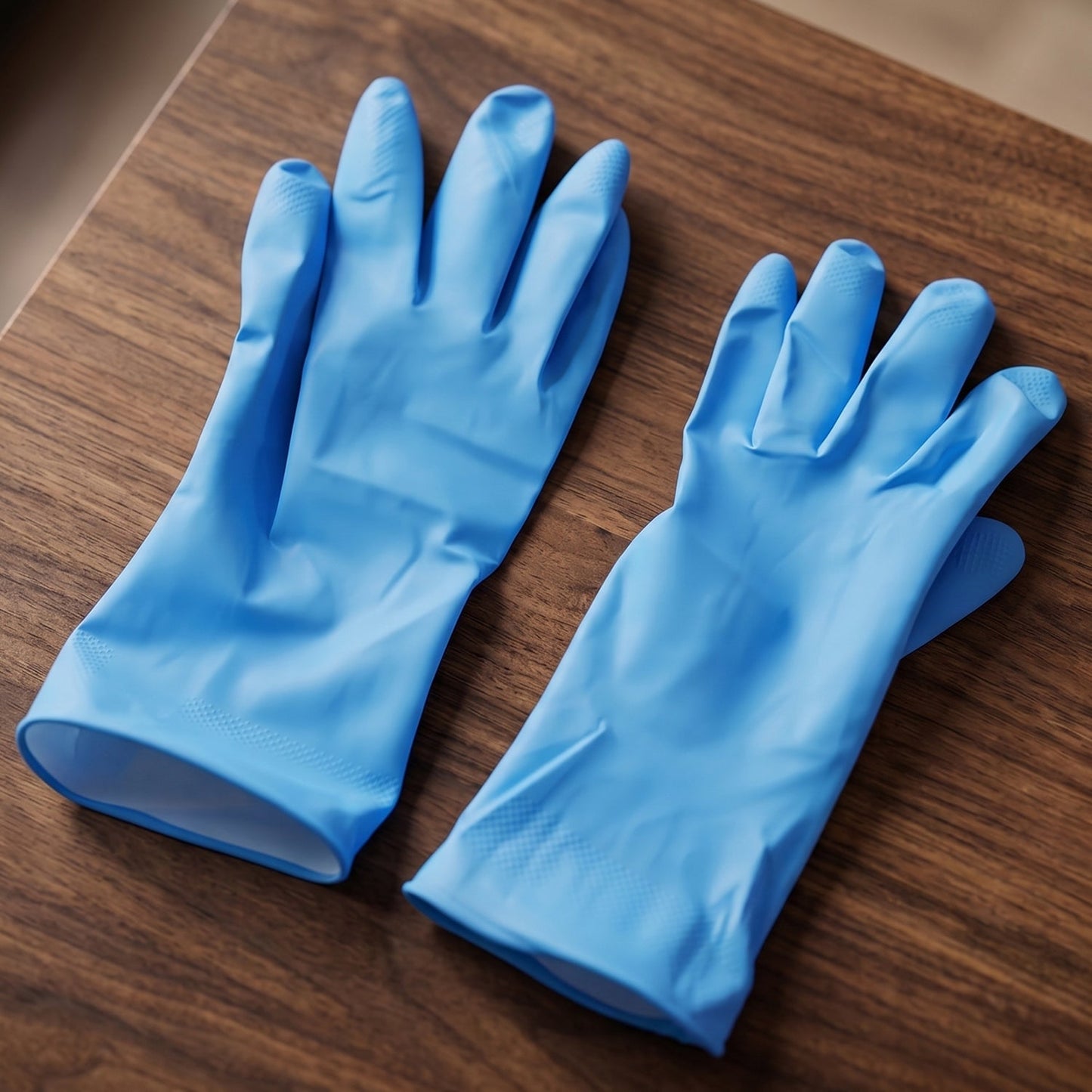 Large Victor Blue Cleaning Rubber Gloves Reusable Kitchen Dishwashing (1 Pair)