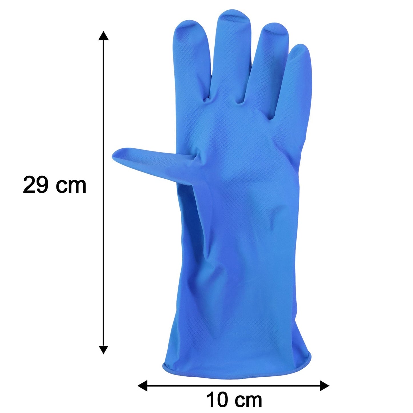 Large Victor Blue Cleaning Rubber Gloves Reusable Kitchen Dishwashing (1 Pair)