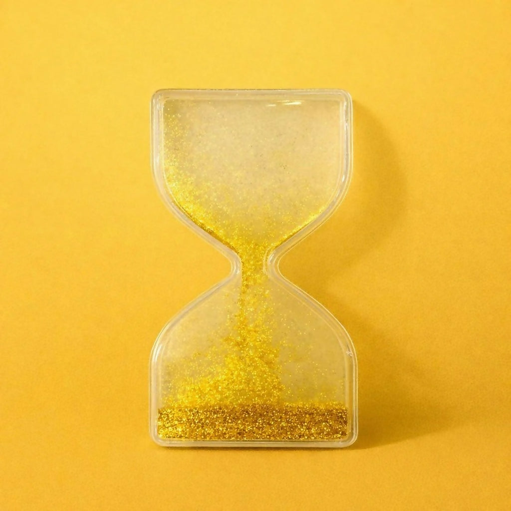 Golden Glitter Liquid Hourglass Timer Desk Toy for Kids & Adults