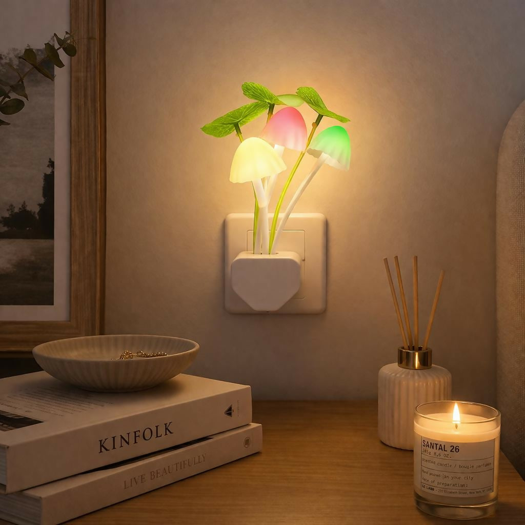 Mushroom LED Night Light Plug-In Soft Glow Decorative Lamp