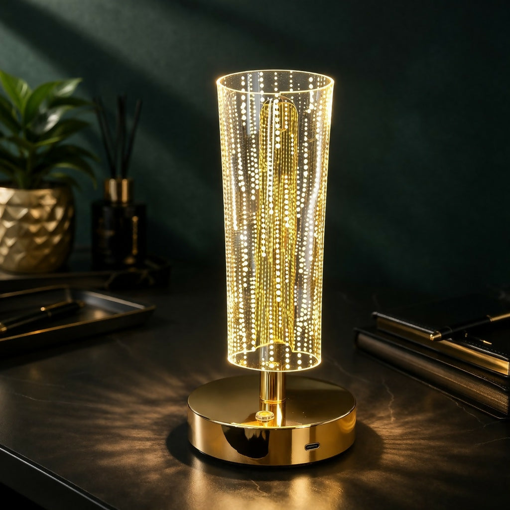 Luxury LED Table Lamp with Crystal Design for Bedroom & Living Room