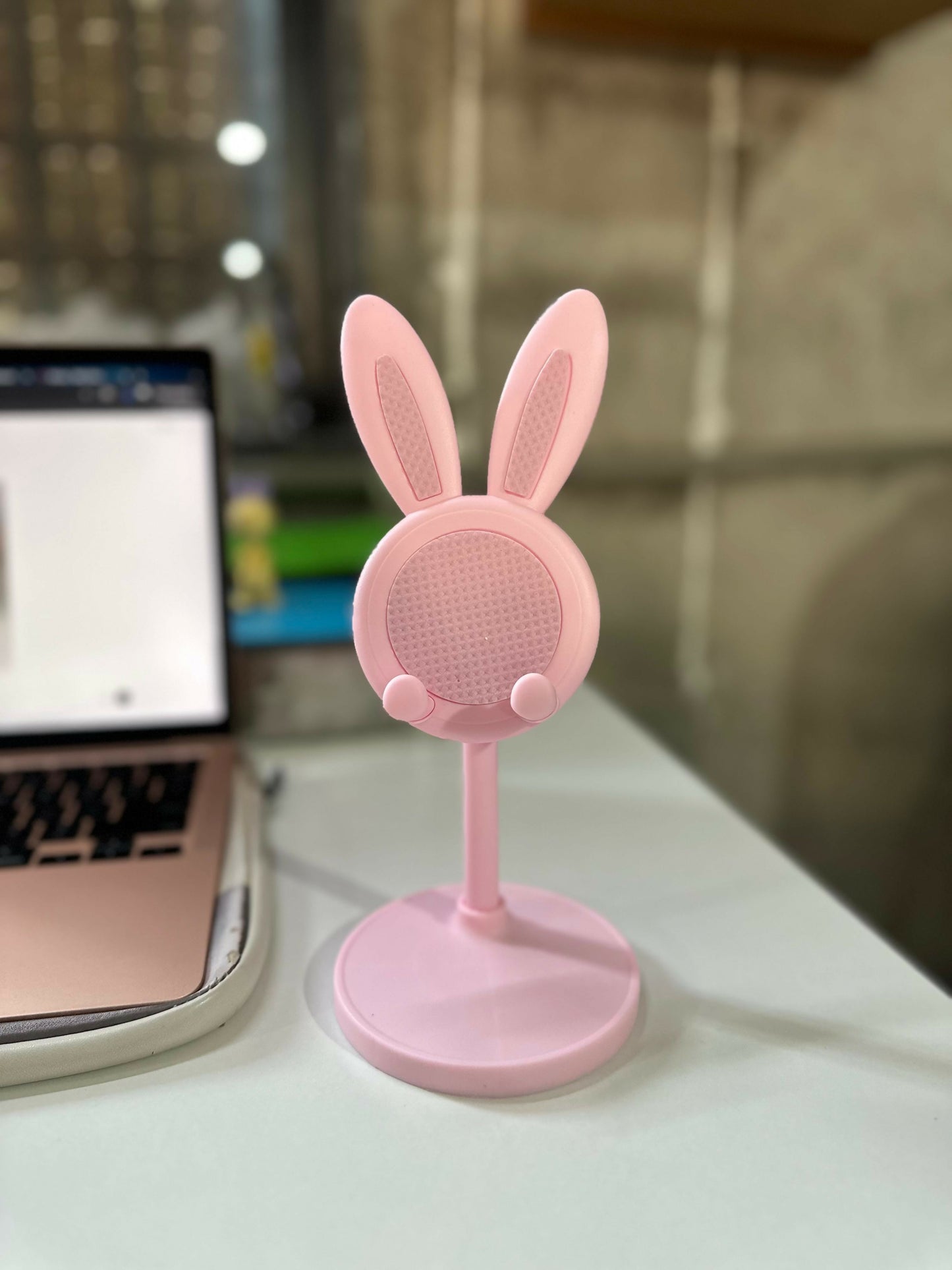 Pink Bunny Ear Adjustable Mobile Phone Stand Holder for Desk