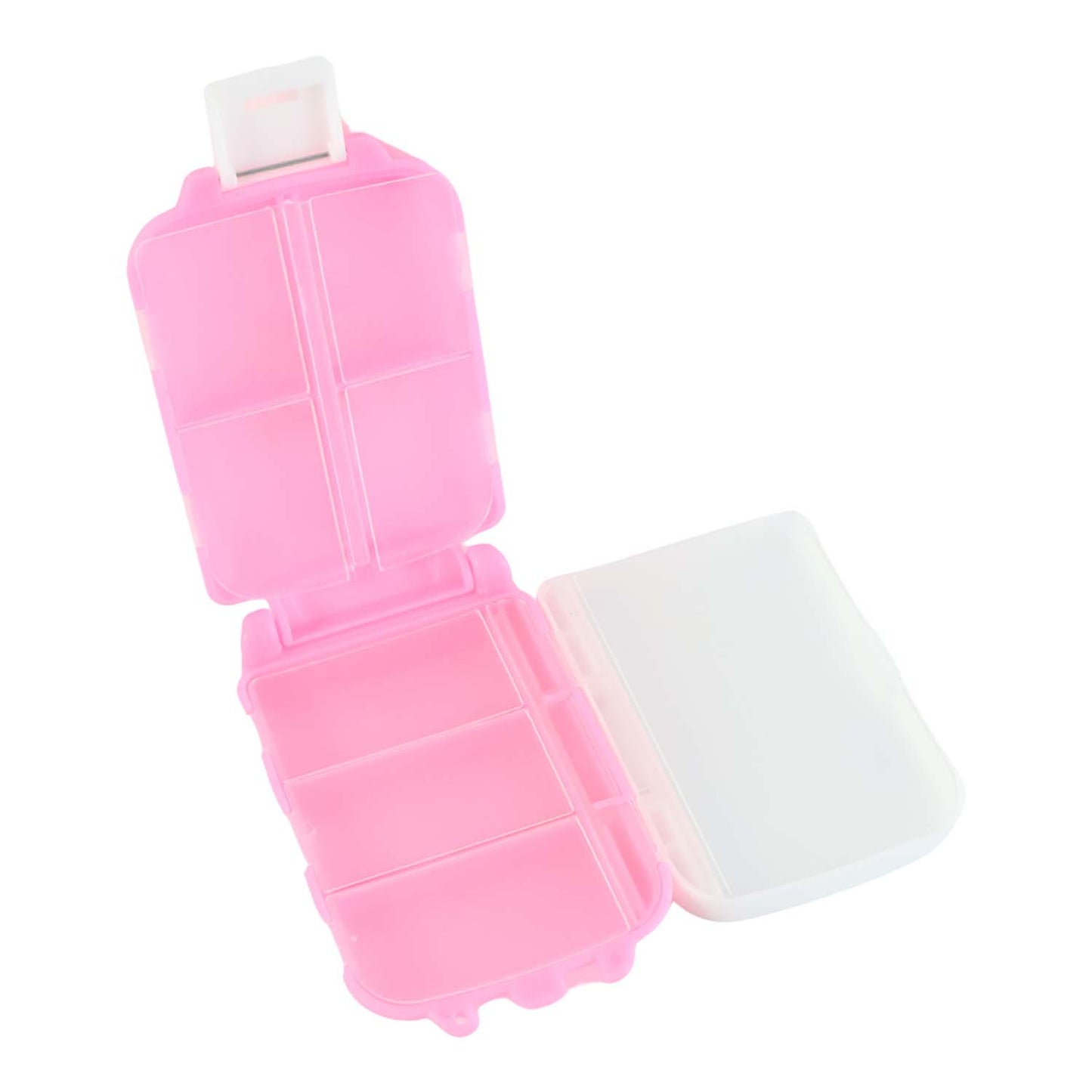 Portable Pink Dual-Sided Pill Organizer Box (1 Pc)